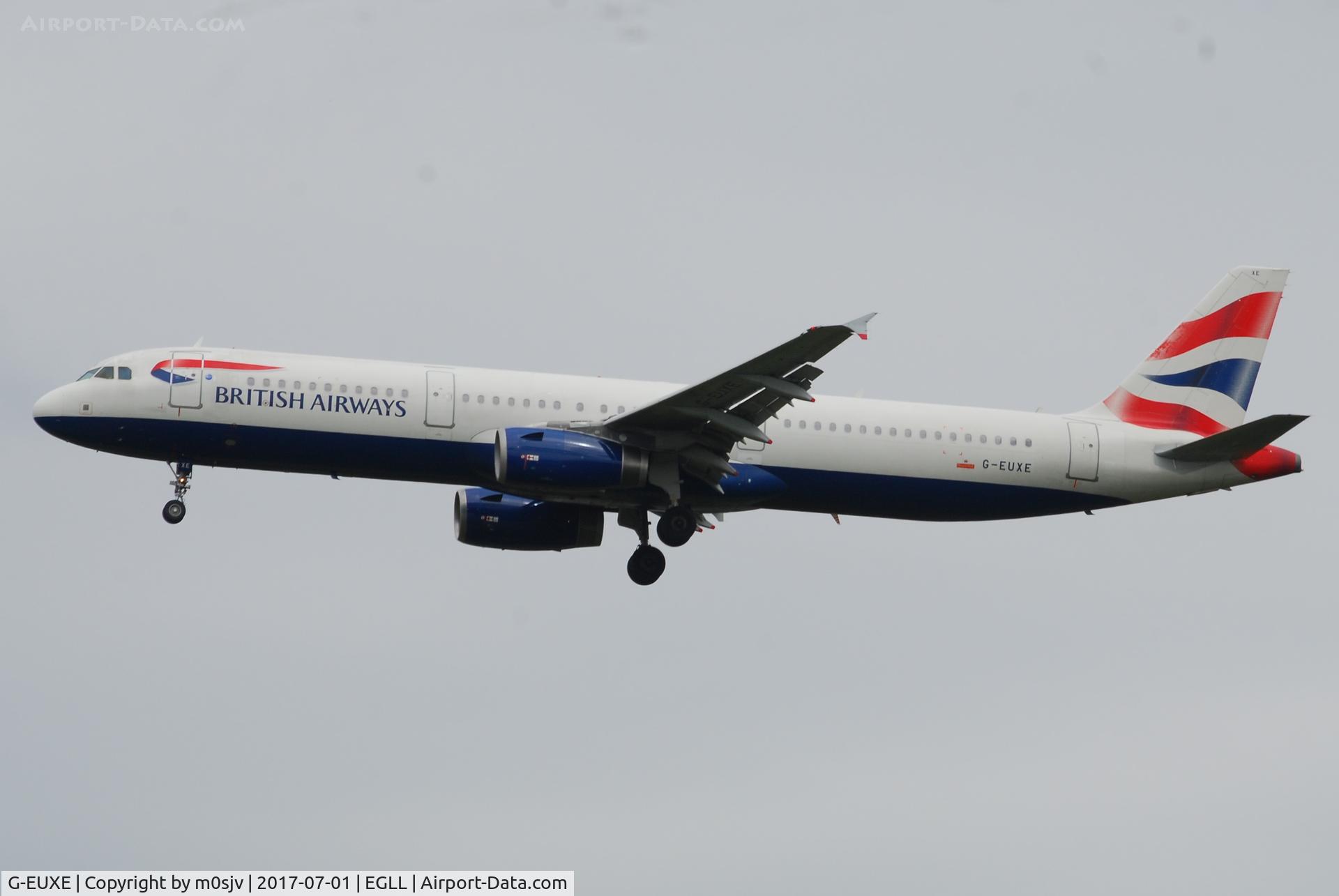 G-EUXE, 2004 Airbus A321-231 C/N 2323, Landing at EGLL 27R