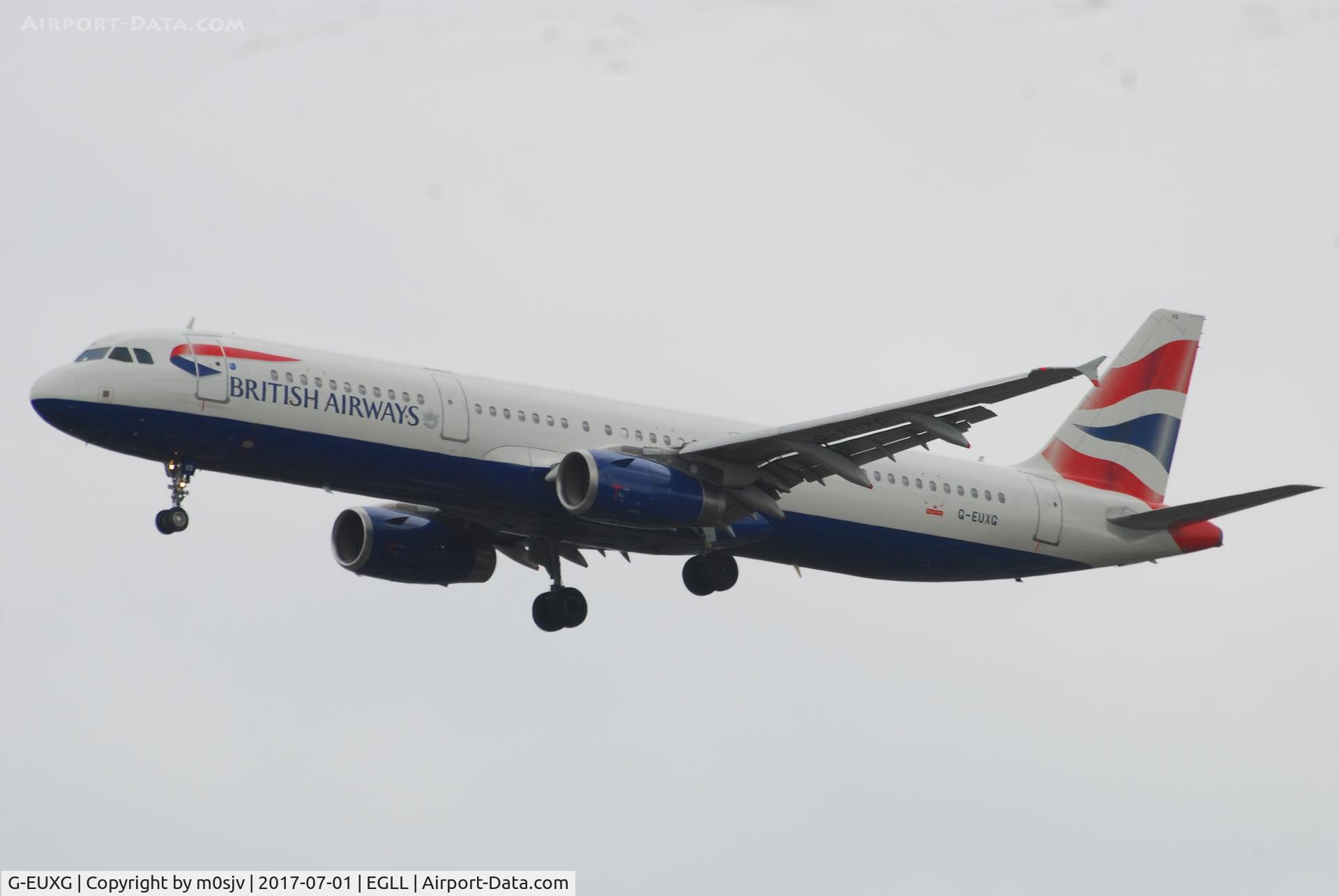 G-EUXG, 2004 Airbus A321-231 C/N 2351, Landing at EGLL 27R