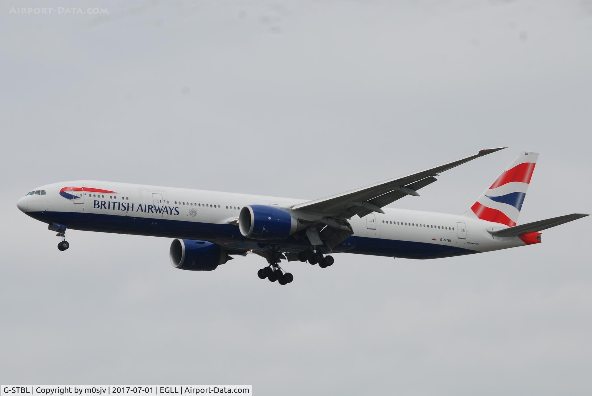 G-STBL, 2014 Boeing 777-336/ER C/N 42124, Landing at EGLL 27R
