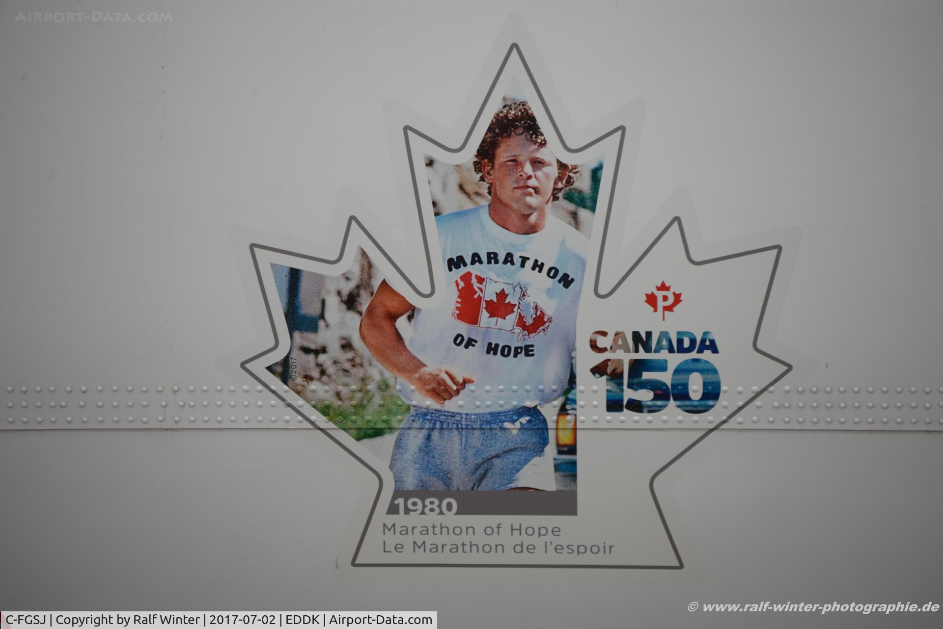 C-FGSJ, 1993 Boeing 767-39H C/N 26256, Boeing 767-39H(ER)(BCF)(WL) - CargoJet Airways Sticker 'Canada 150 Canada Post' - C-FGSJ - 02.07.2017 - CGN