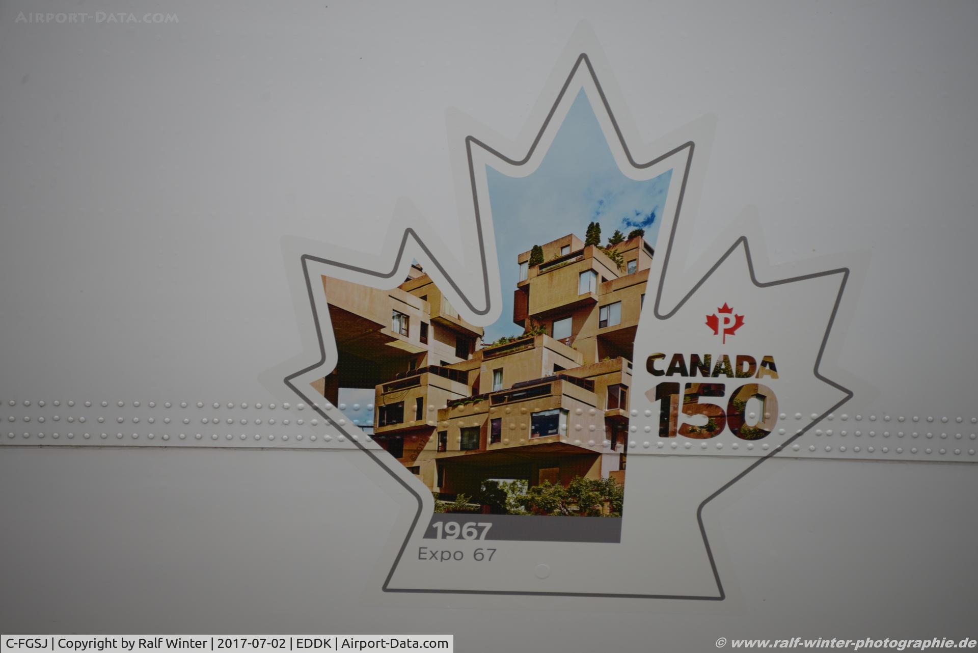C-FGSJ, 1993 Boeing 767-39H C/N 26256, Boeing 767-39H(ER)(BCF)(WL) - CargoJet Airways Sticker 'Canada 150 Canada Post' - C-FGSJ - 02.07.2017 - CGN