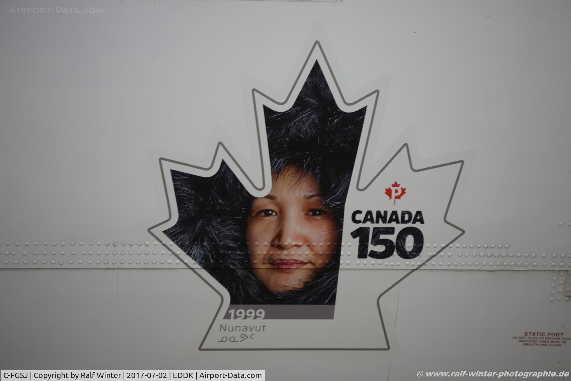 C-FGSJ, 1993 Boeing 767-39H C/N 26256, Boeing 767-39H(ER)(BCF)(WL) - CargoJet Airways Sticker 'Canada 150 Canada Post' - C-FGSJ - 02.07.2017 - CGN
