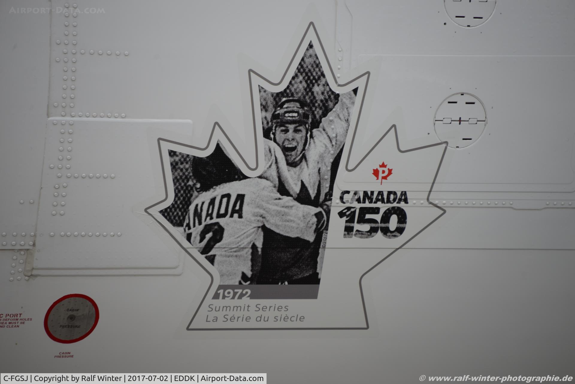 C-FGSJ, 1993 Boeing 767-39H C/N 26256, Boeing 767-39H(ER)(BCF)(WL) - CargoJet Airways Sticker 'Canada 150 Canada Post' - C-FGSJ - 02.07.2017 - CGN