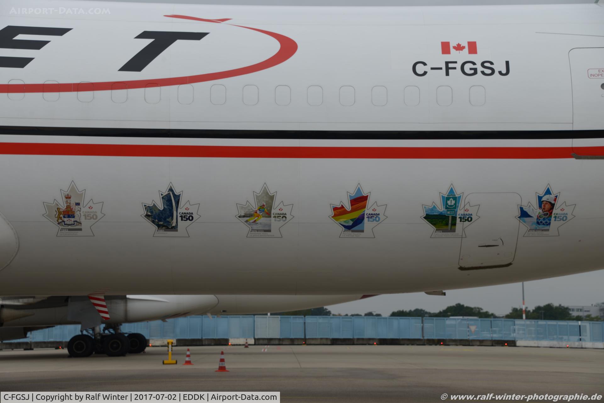 C-FGSJ, 1993 Boeing 767-39H C/N 26256, Boeing 767-39H(ER)(BCF)(WL) - CargoJet Airways Sticker 'Canada 150 Canada Post' - C-FGSJ - 02.07.2017 - CGN