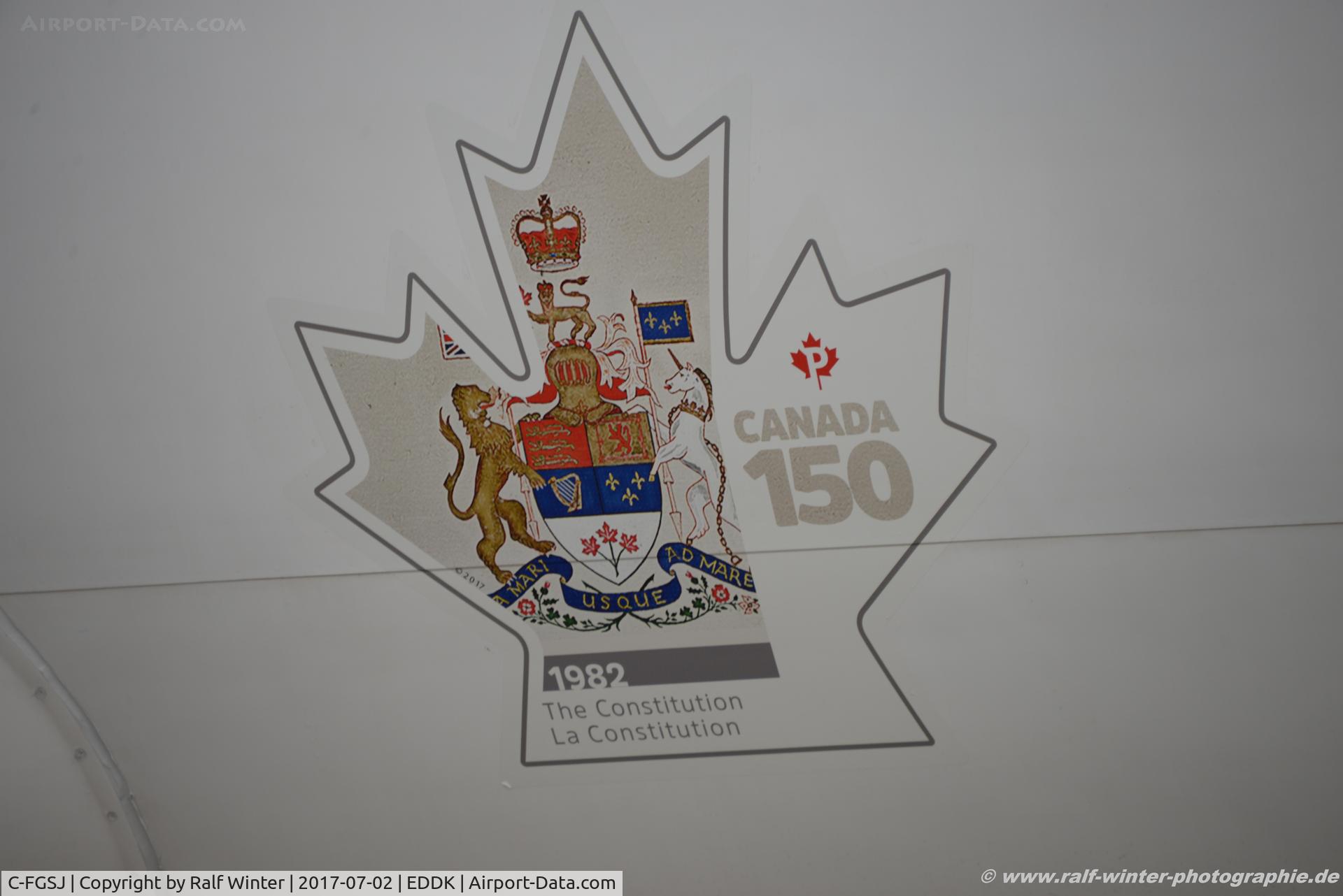C-FGSJ, 1993 Boeing 767-39H C/N 26256, Boeing 767-39H(ER)(BCF)(WL) - CargoJet Airways Sticker 'Canada 150 Canada Post' - C-FGSJ - 02.07.2017 - CGN