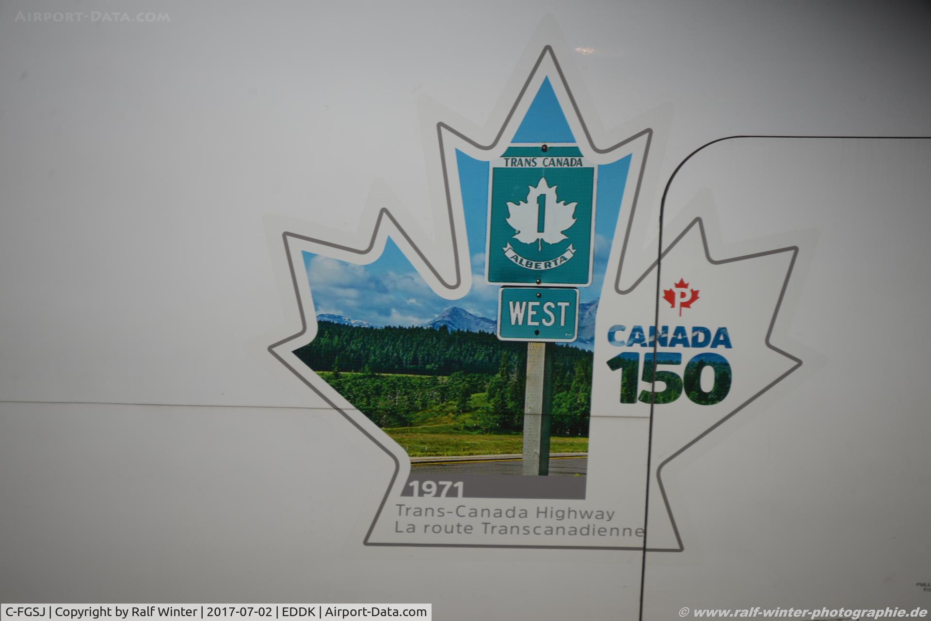 C-FGSJ, 1993 Boeing 767-39H C/N 26256, Boeing 767-39H(ER)(BCF)(WL) - CargoJet Airways Sticker 'Canada 150 Canada Post' - C-FGSJ - 02.07.2017 - CGN