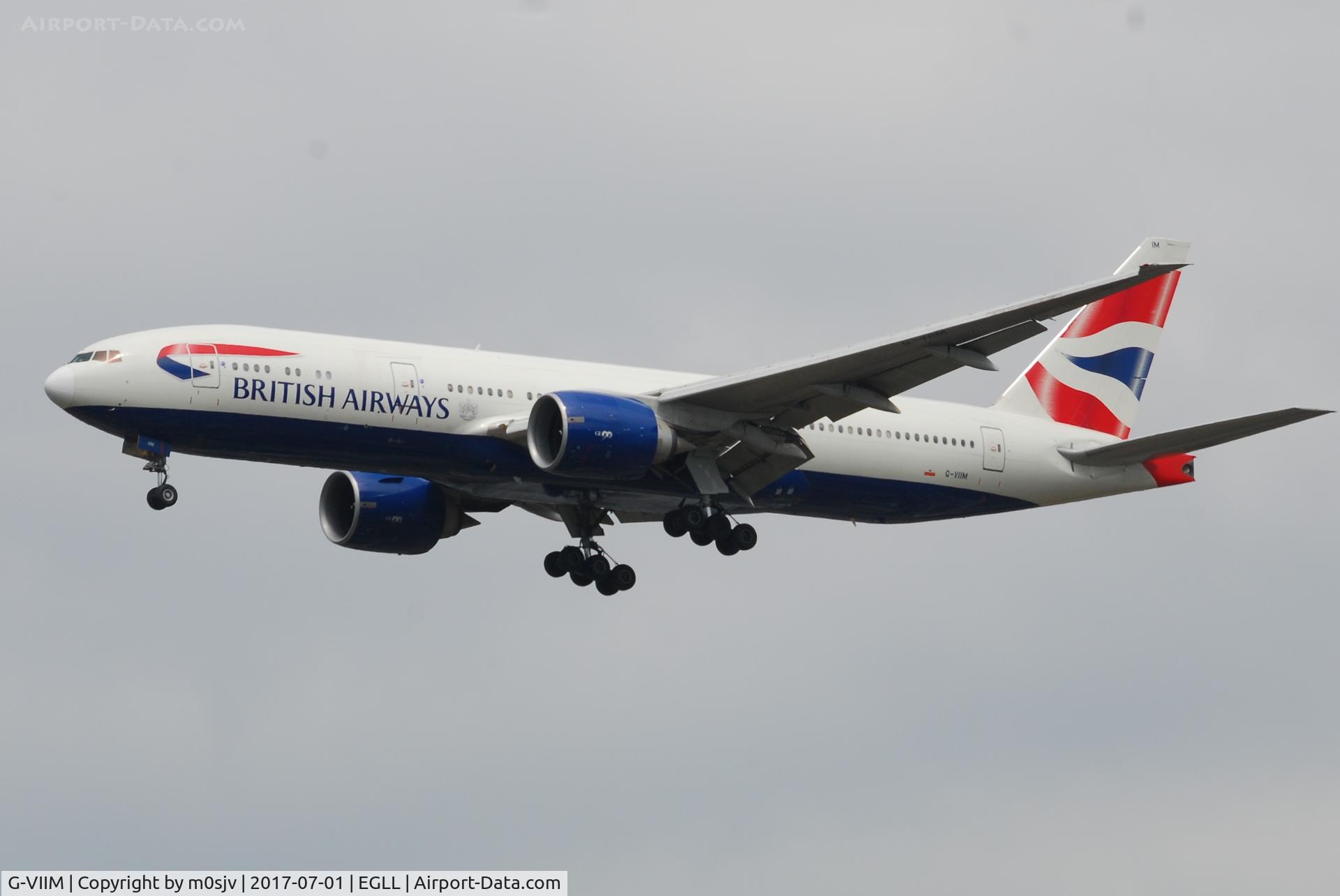 G-VIIM, 1998 Boeing 777-236/ER C/N 28841, Landing at EGLL 27R