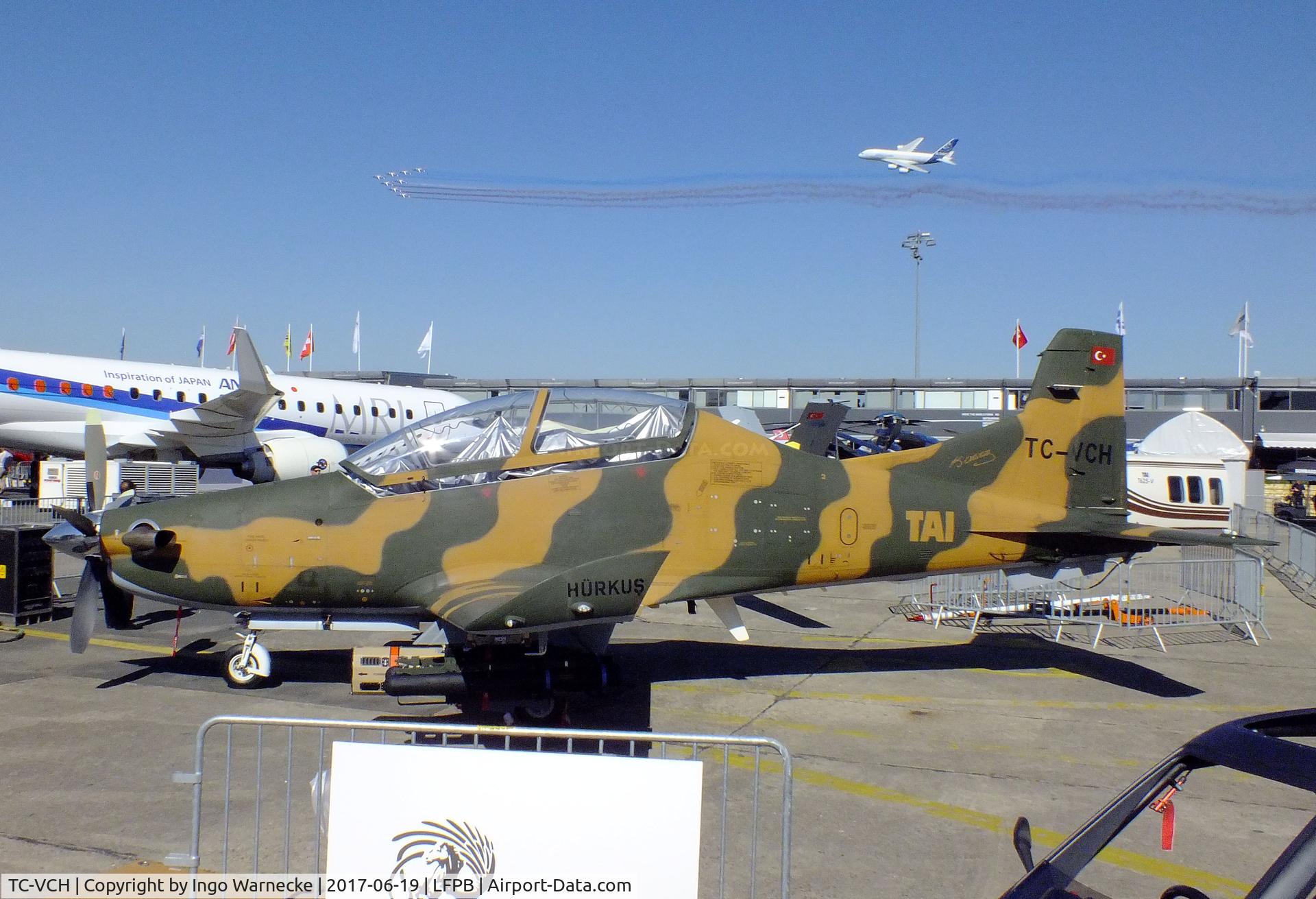 TC-VCH, TAI (Turkish Aerospace Industries) Hürkus A C/N A-001, TAI Hürkus at the Aerosalon 2017, Paris