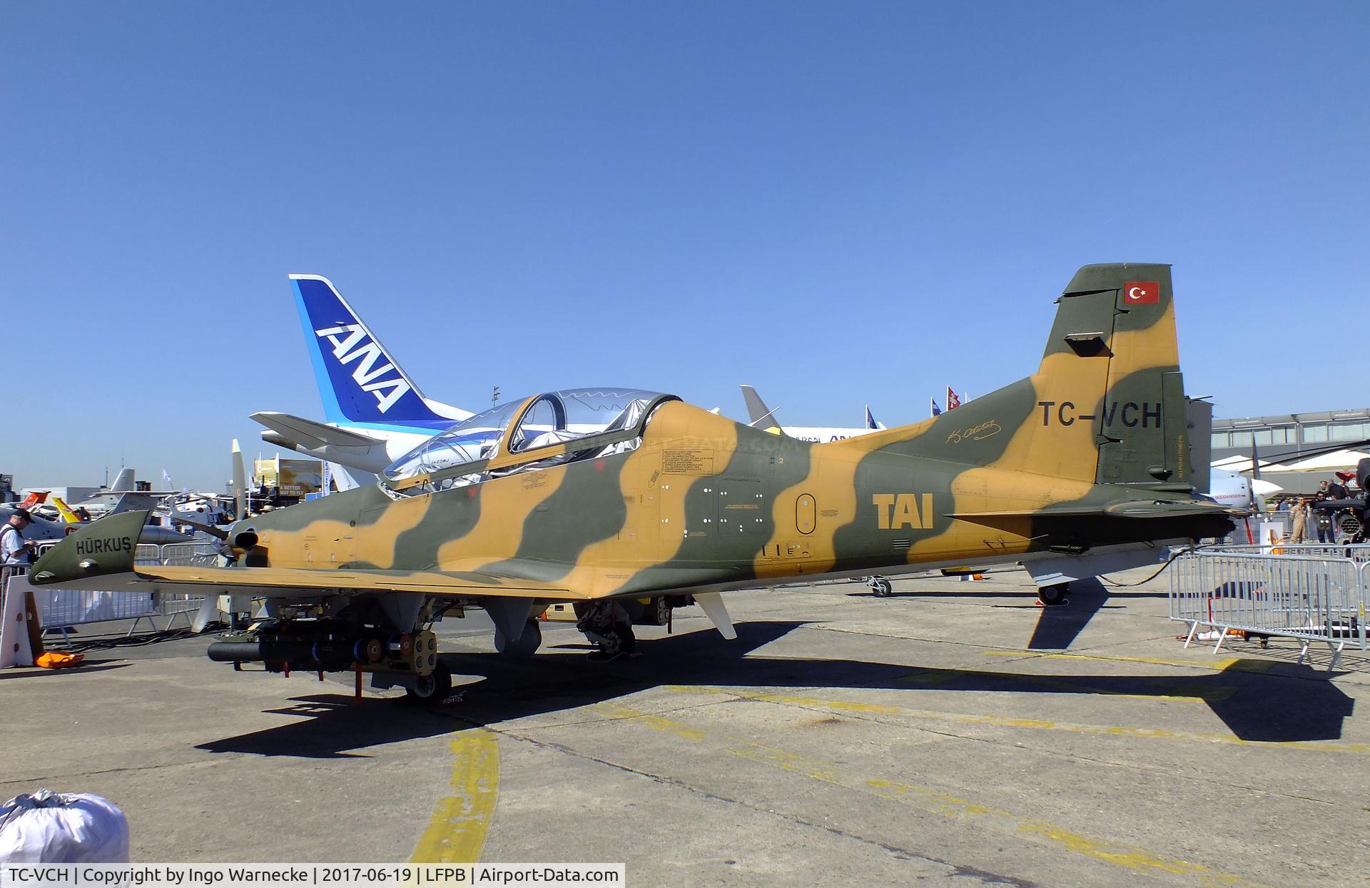TC-VCH, TAI (Turkish Aerospace Industries) Hürkus A C/N A-001, TAI Hürkus at the Aerosalon 2017, Paris