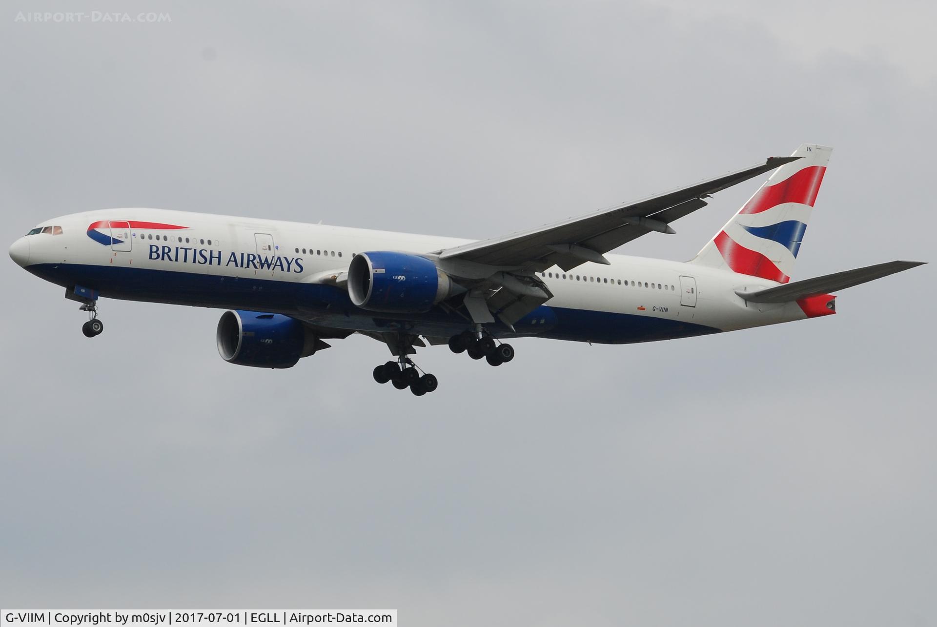 G-VIIM, 1998 Boeing 777-236/ER C/N 28841, Landing at EGLL 27R