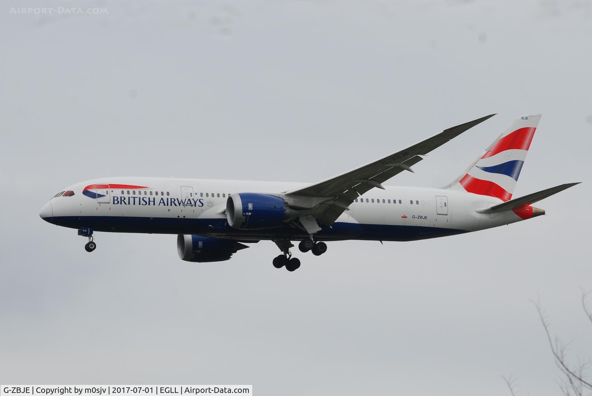 G-ZBJE, 2013 Boeing 787-8 Dreamliner C/N 38612, Landing at EGLL 27R