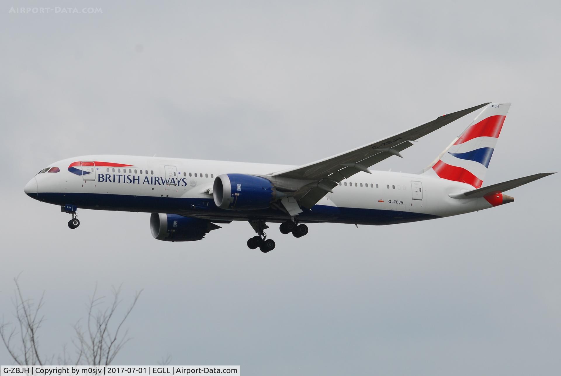 G-ZBJH, 2014 Boeing 787-8 Dreamliner C/N 38615, Landing at EGLL 27R