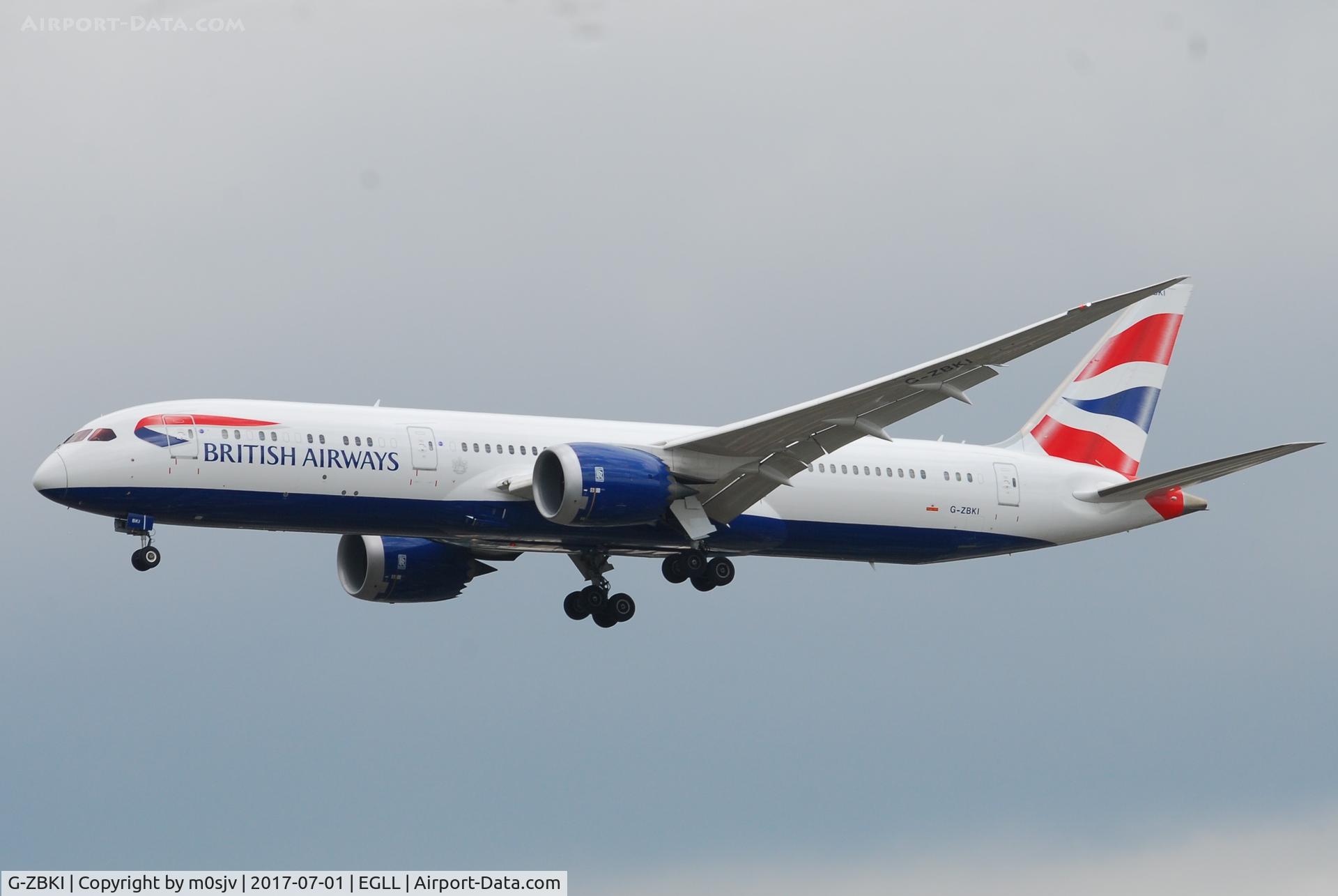 G-ZBKI, 2016 Boeing 787-9 Dreamliner Dreamliner C/N 38625, Landing at EGLL 27R