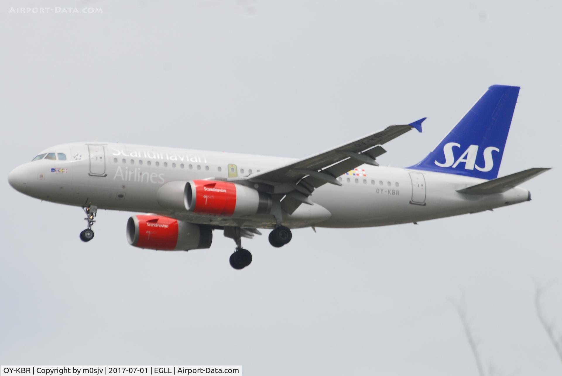 OY-KBR, 2007 Airbus A319-132 C/N 3231, Landing at EGLL 27R