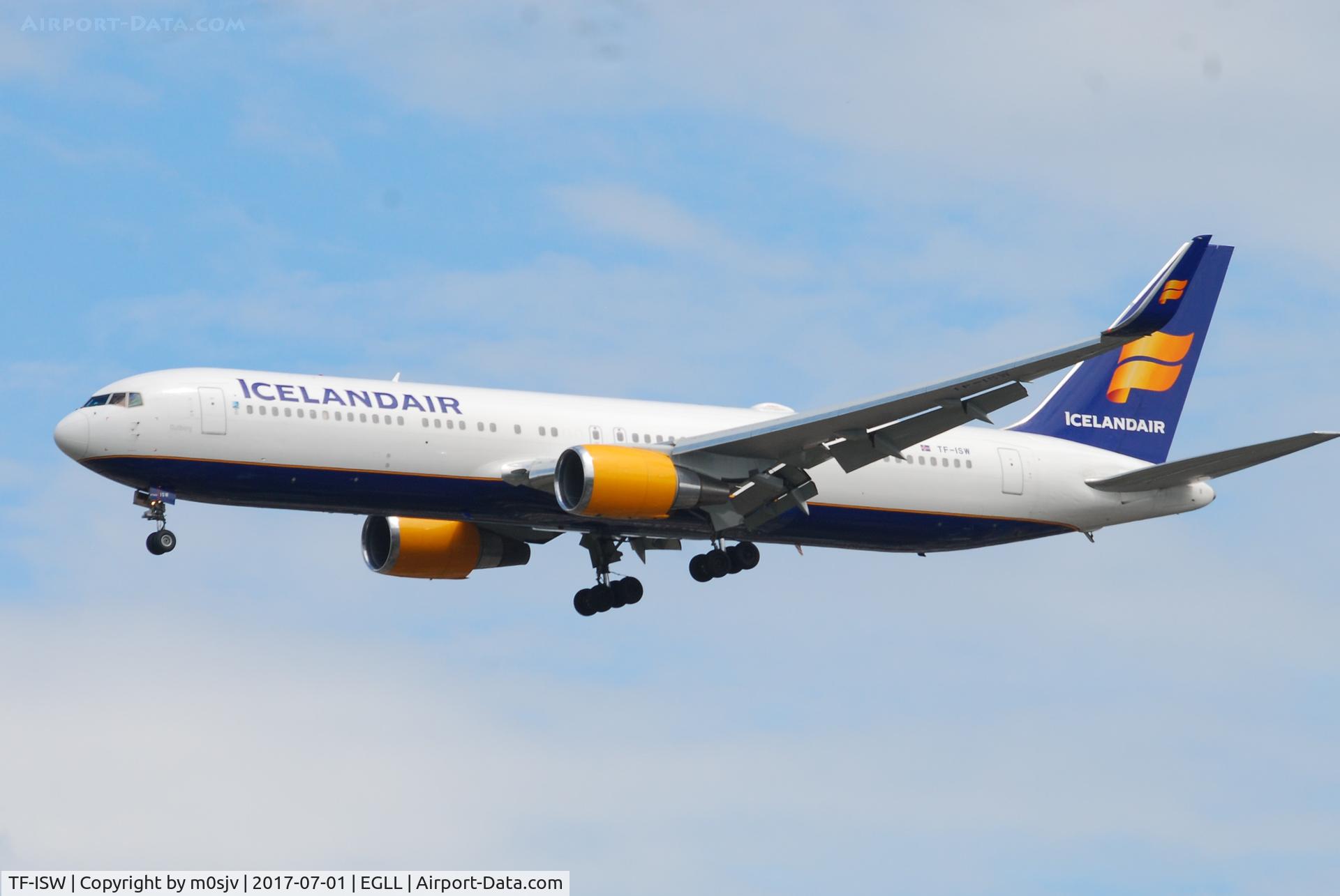 TF-ISW, 1997 Boeing 767-319/ER C/N 28745, Landing at EGLL 27R
