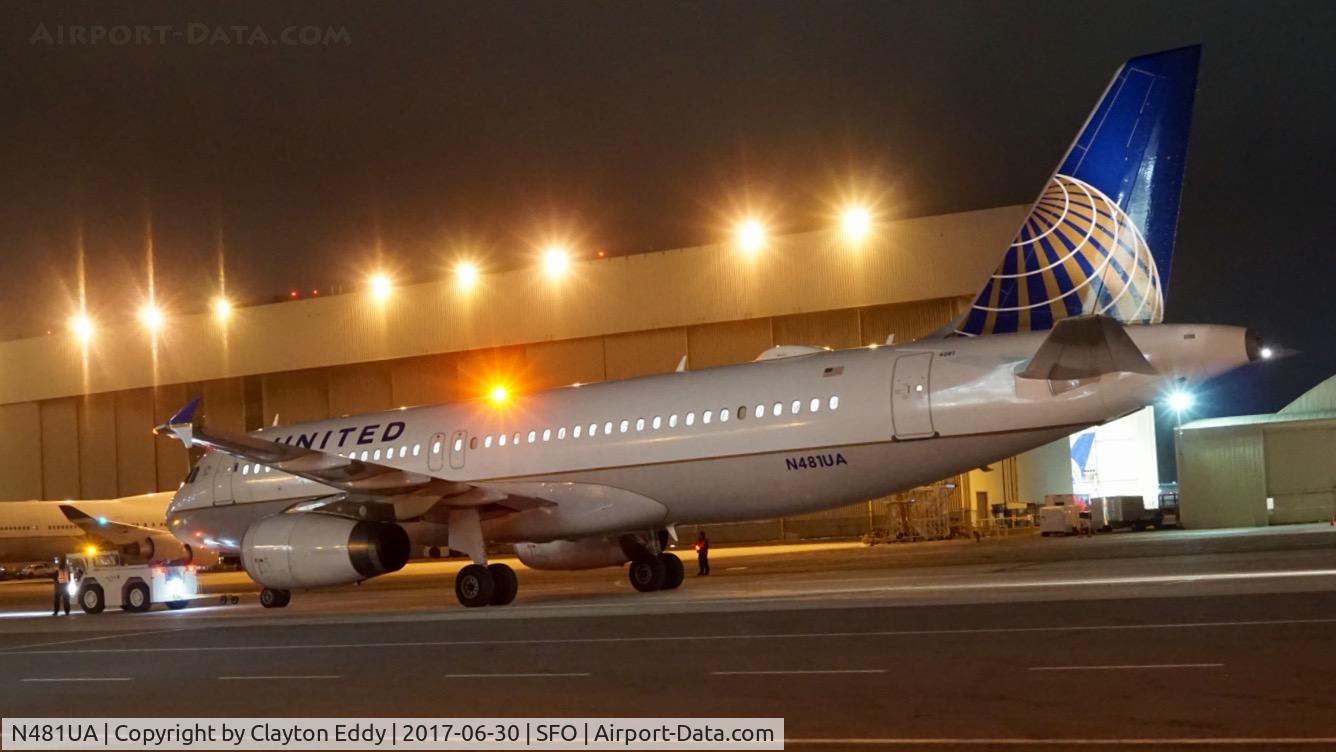 N481UA, 2001 Airbus A320-232 C/N 1559, SFO 2017