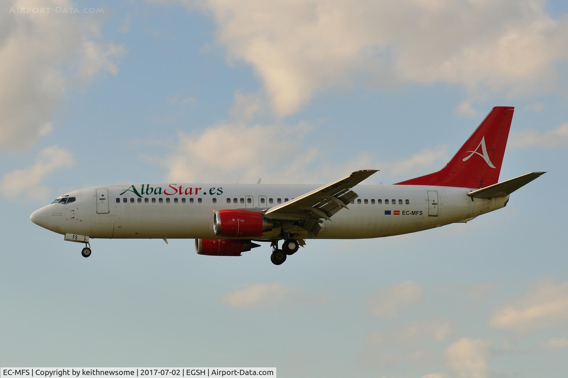 EC-MFS, 1992 Boeing 737-4Y0 C/N 25178, Arriving from Malpensa.