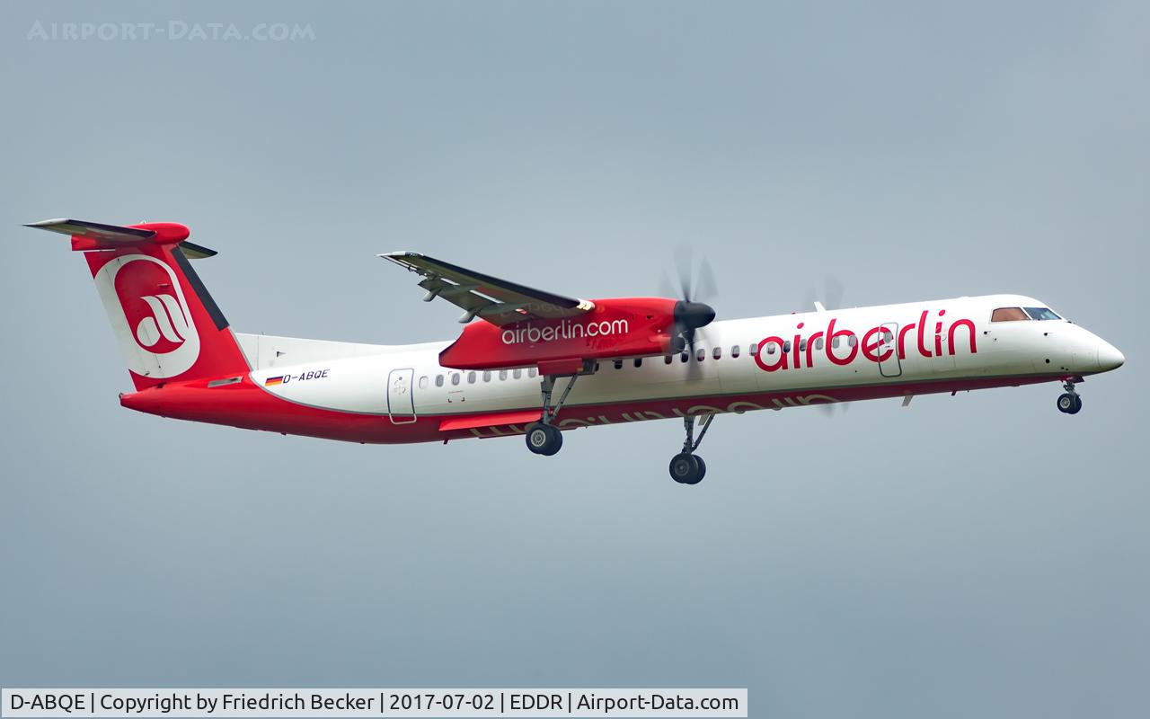 D-ABQE, 2009 De Havilland Canada DHC-8-402Q Dash 8 C/N 4239, on final RW27