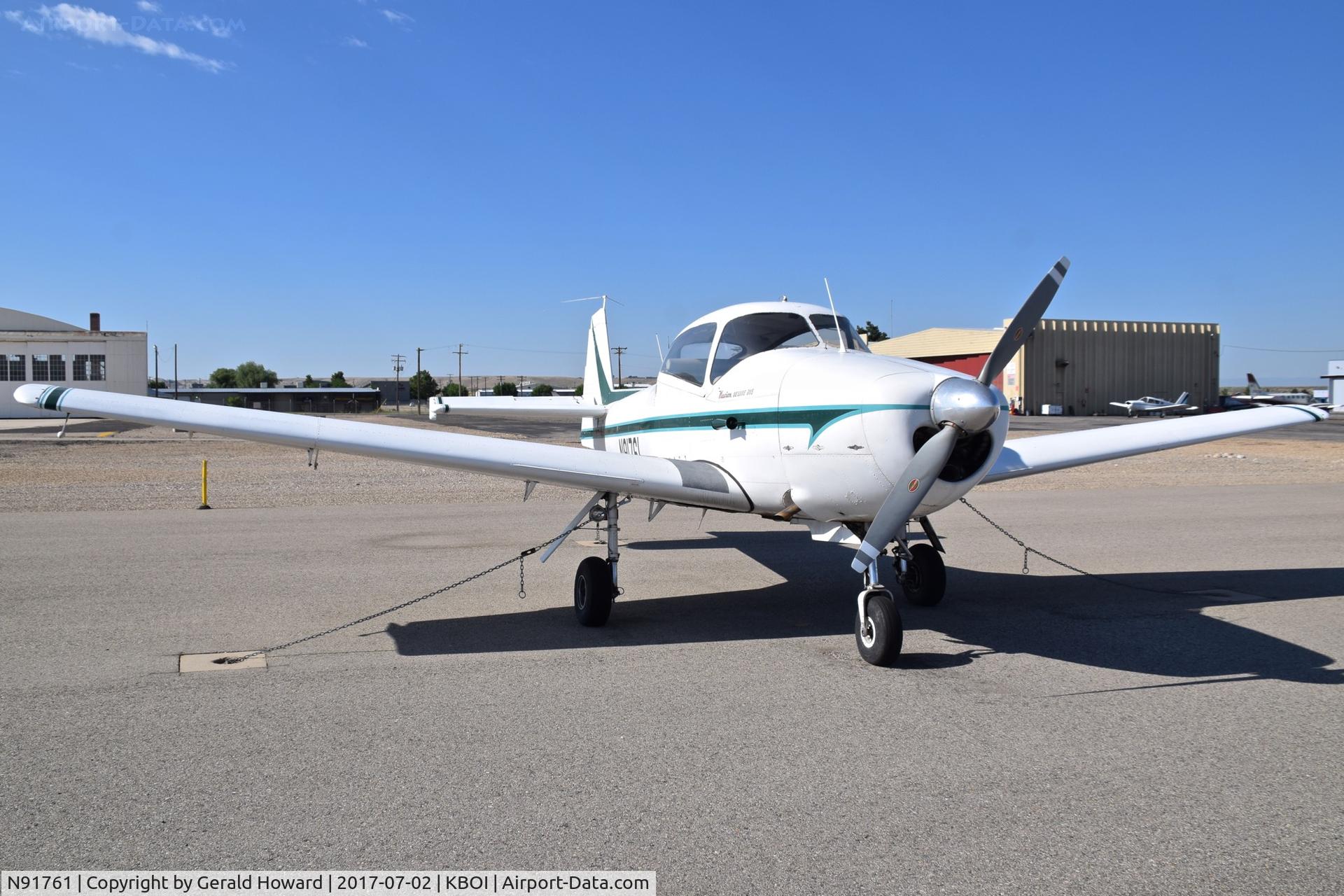 N91761, 1946 North American Navion (NA-145) C/N NAV-4-450, Parked on the south GA ramp.