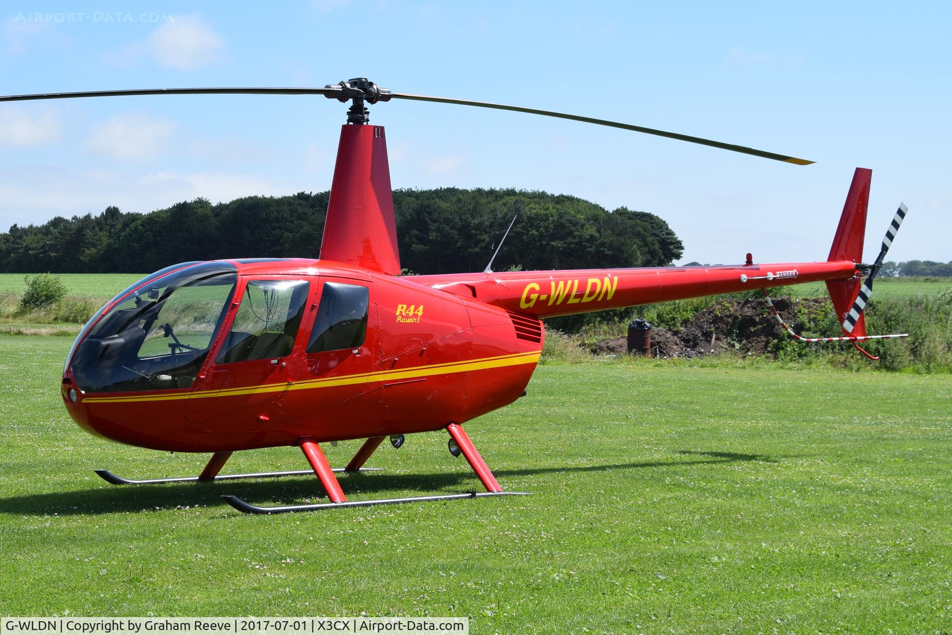 G-WLDN, 2005 Robinson R44 Raven 1 C/N 1507, Parked at Northrepps.