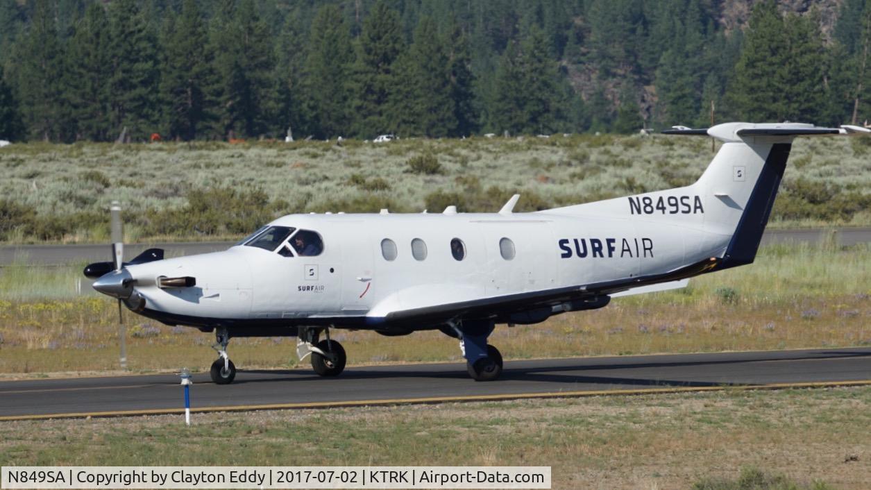 N849SA, 2015 Pilatus PC-12/47E C/N 1551, Truckee Airport California 2017.