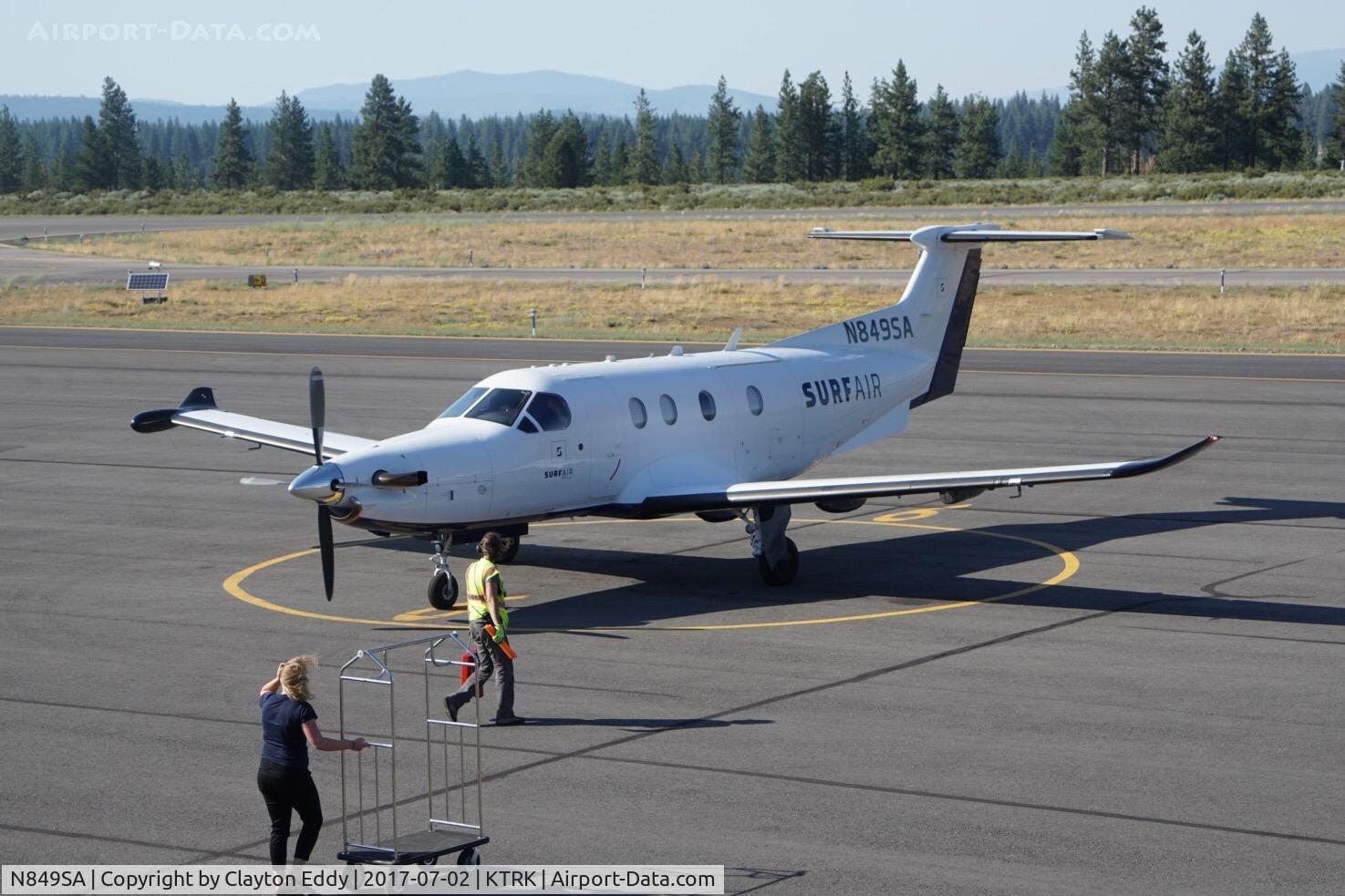 N849SA, 2015 Pilatus PC-12/47E C/N 1551, Truckee Airport California 2017.