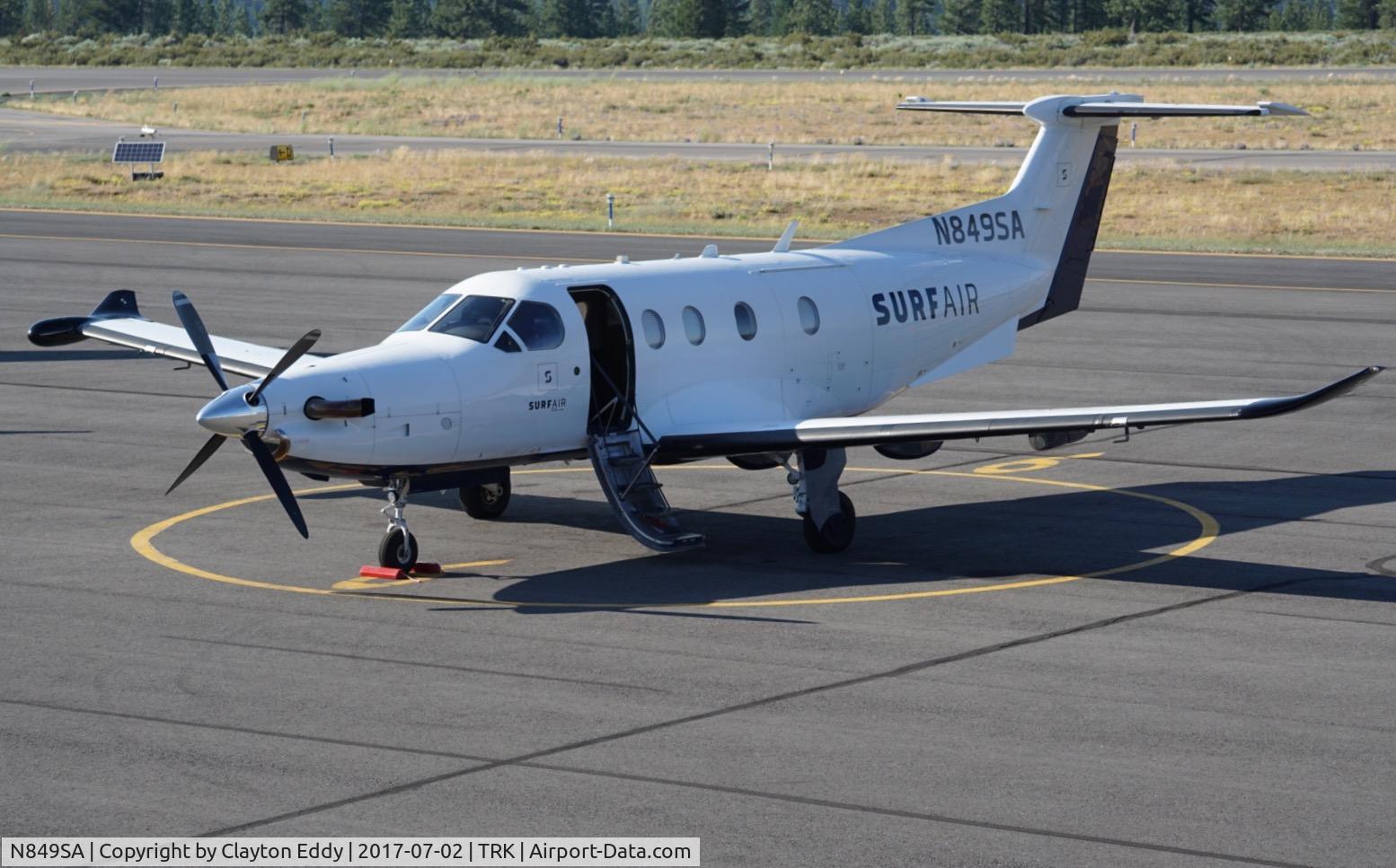 N849SA, 2015 Pilatus PC-12/47E C/N 1551, Truckee Airport California 2017.