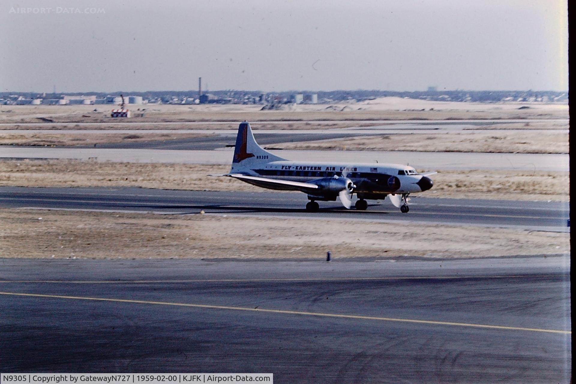 N9305, 1957 Convair 440 Metropolitan C/N 419, Ret'd from EAL in 1969, to Mackey International in 1972.
