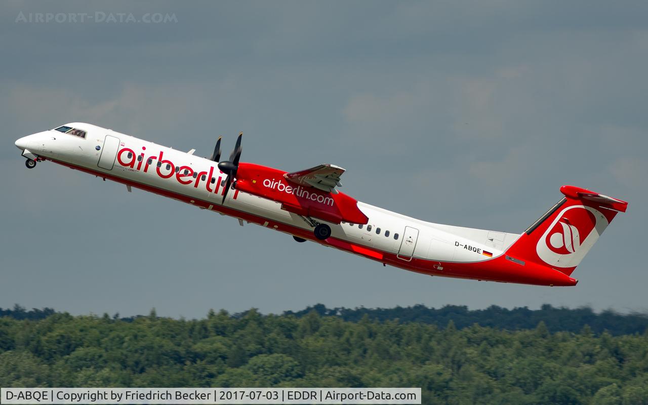 D-ABQE, 2009 De Havilland Canada DHC-8-402Q Dash 8 C/N 4239, departure to Tegel via RW27
