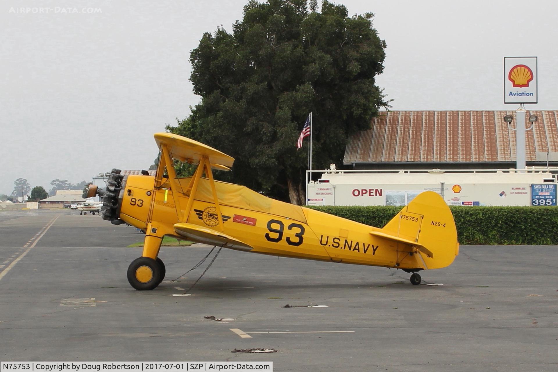 N75753, 1942 Boeing A75N1 (PT17) C/N 75-3521, 1942 Boeing Stearman A75N1 (PT-17) as Navy N2S-4 basic trainer, Continental W670 220 Hp radial