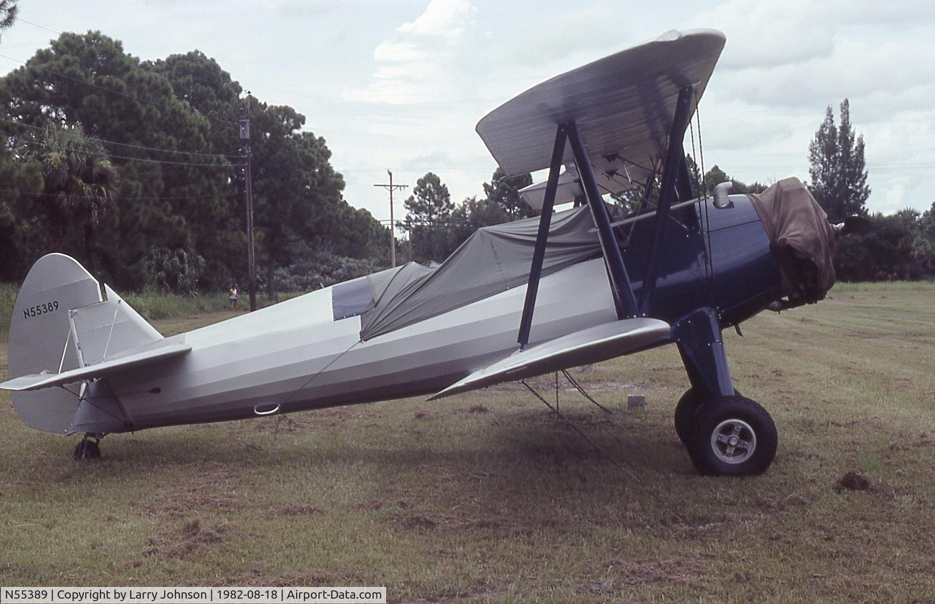 N55389, 1940 Boeing A75 C/N 75-190, At a strip by Ft. Pierce, FL
