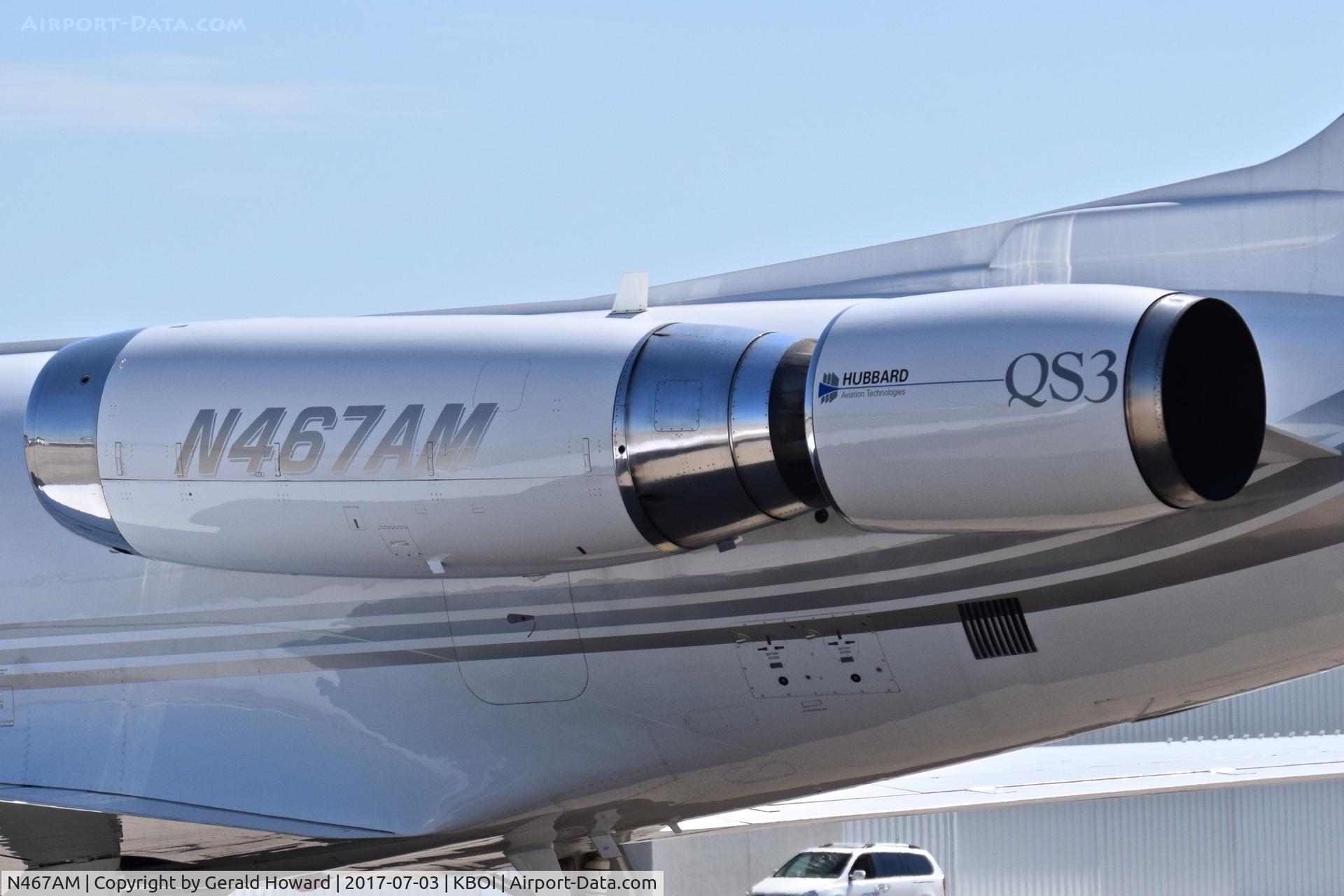 N467AM, 1984 Gulfstream Aerospace G-1159A Gulfstream III C/N 441, Hush kit extension bolted behind the exhaust.