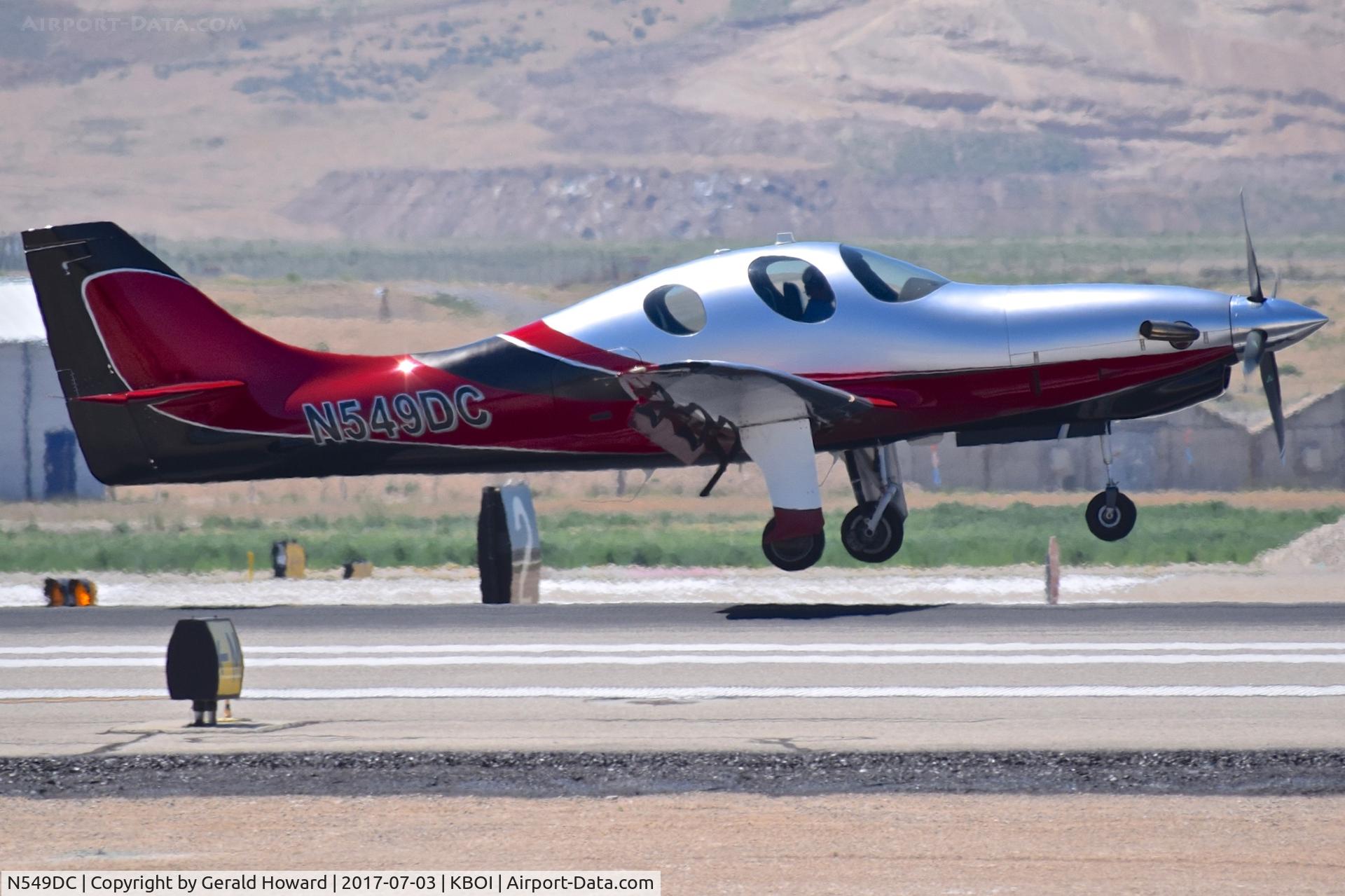 N549DC, 2014 Lancair Evolution C/N EVO-0054, Landing RWY 28R.