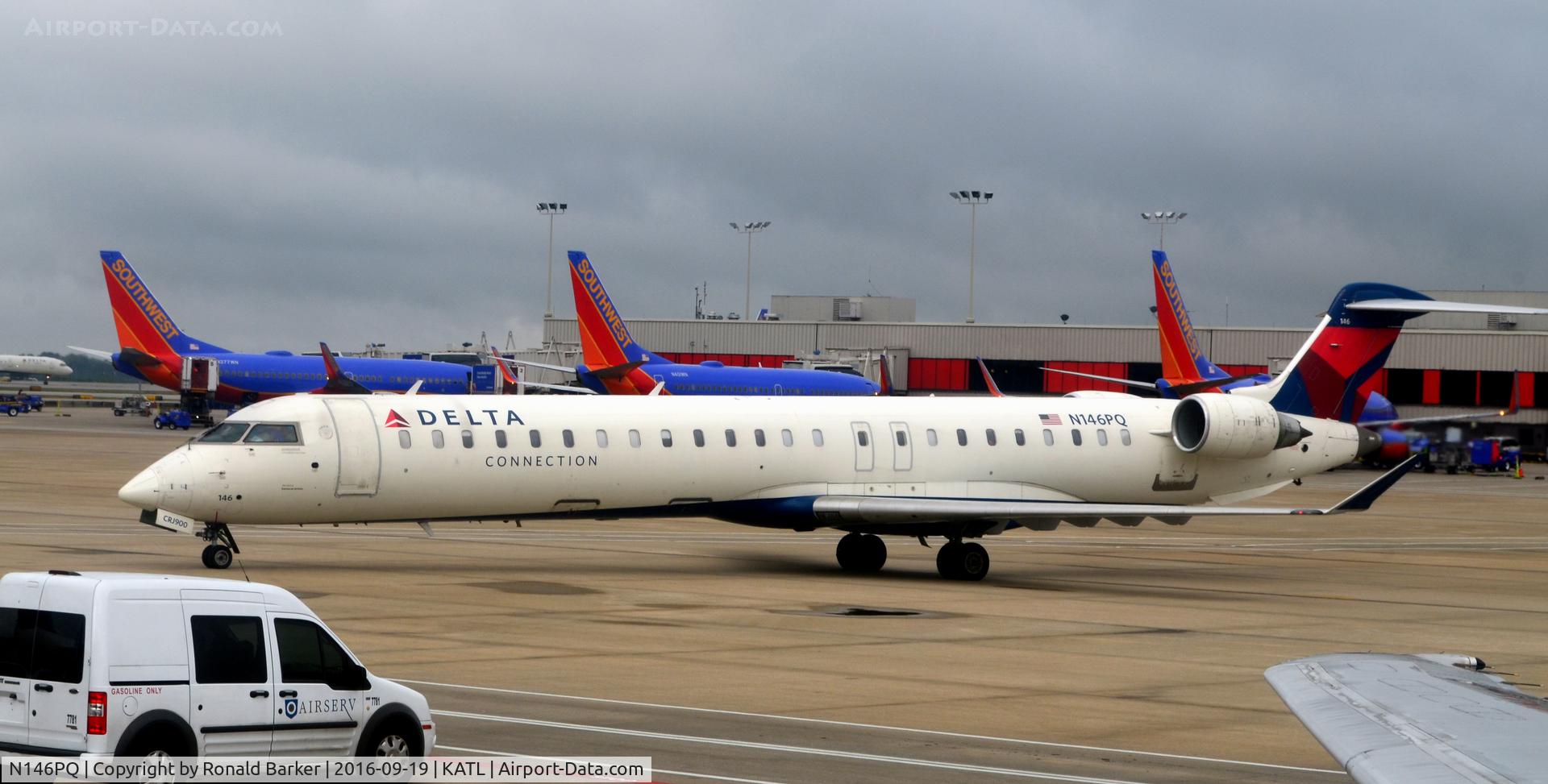 N146PQ, 2007 Bombardier CRJ-900ER (CL-600-2D24) C/N 15146, Taxi Atlanta