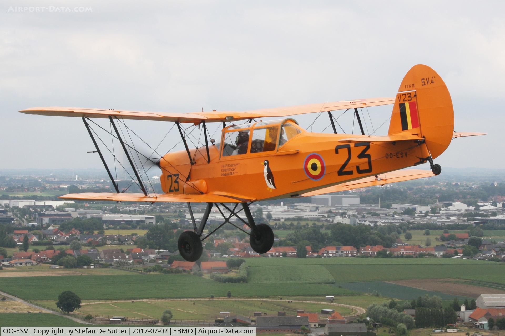OO-ESV, 1951 Stampe-Vertongen SV-4B C/N 1165, In formation with G-NETY and G-CCKW at Moorsele Fly in 2017.