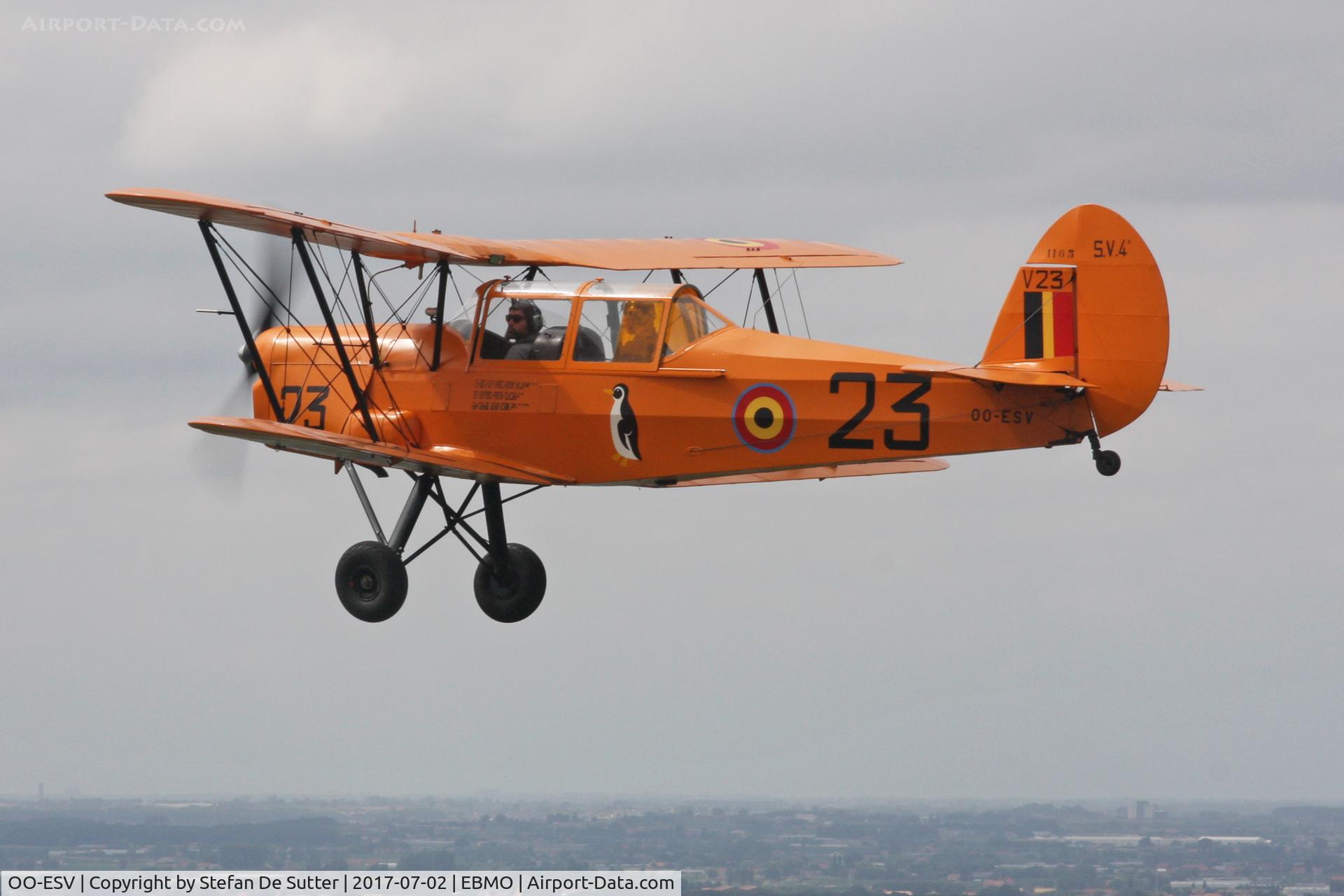 OO-ESV, 1951 Stampe-Vertongen SV-4B C/N 1165, In formation with G-NETY and G-CCKW at Moorsele Fly in 2017.