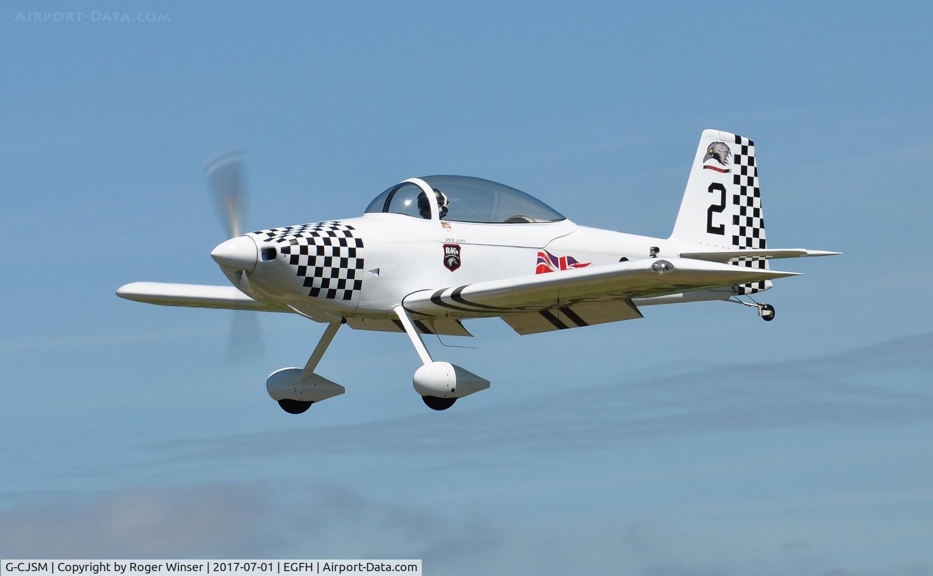 G-CJSM, 2016 Vans RV-8 C/N LAA 303-15296, Resident RV-8 (Raven 2) of Team Raven returning to base..