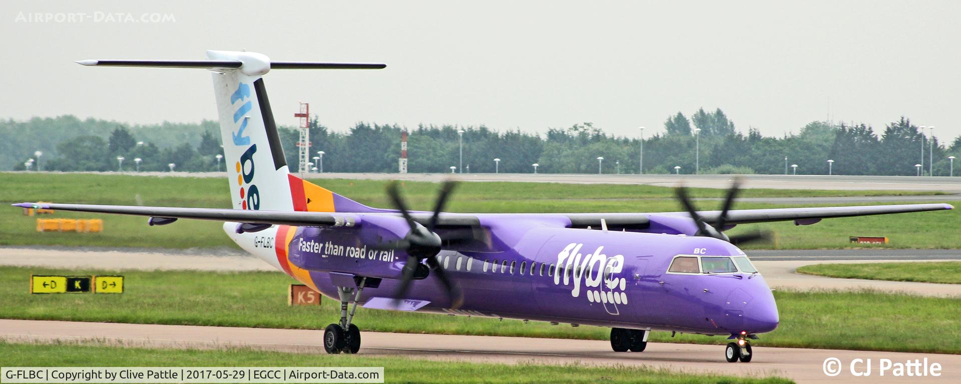 G-FLBC, 2009 De Havilland Canada DHC-8-402Q Dash 8 C/N 4257, Taxy at Manchester EGCC