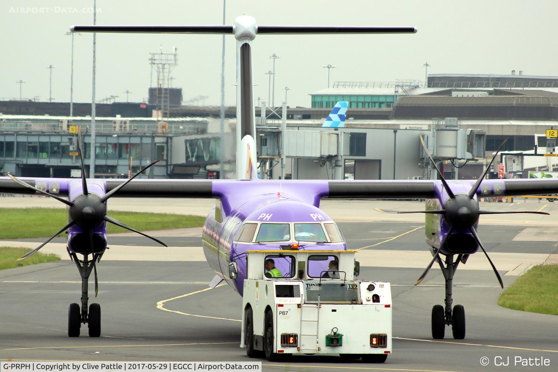 G-PRPH, 2010 Bombardier DHC-8-402 Dash 8 C/N 4323, Under tow at Manchester EGCC