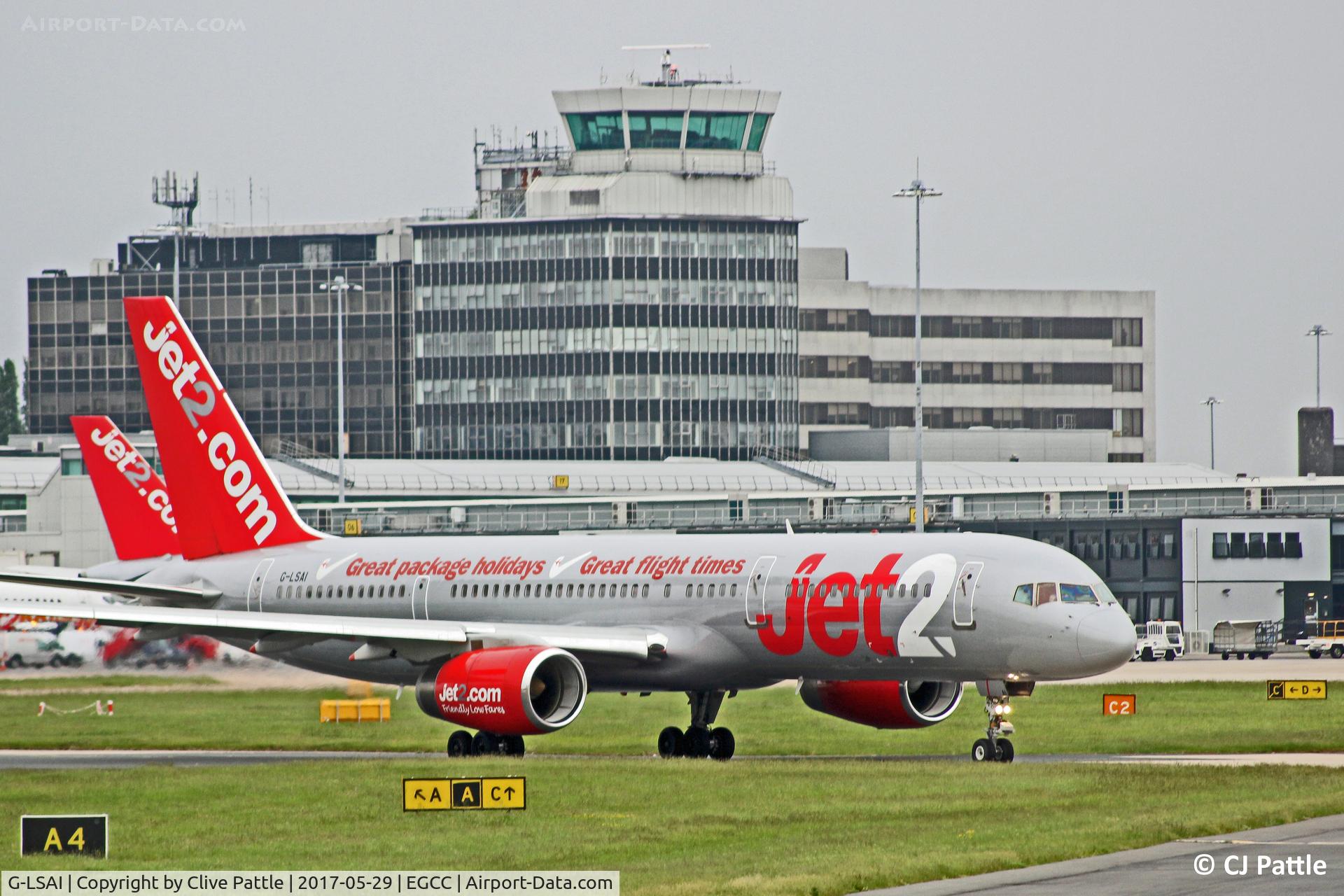 G-LSAI, 1987 Boeing 757-21B C/N 24016, Taxy at Manchester EGCC