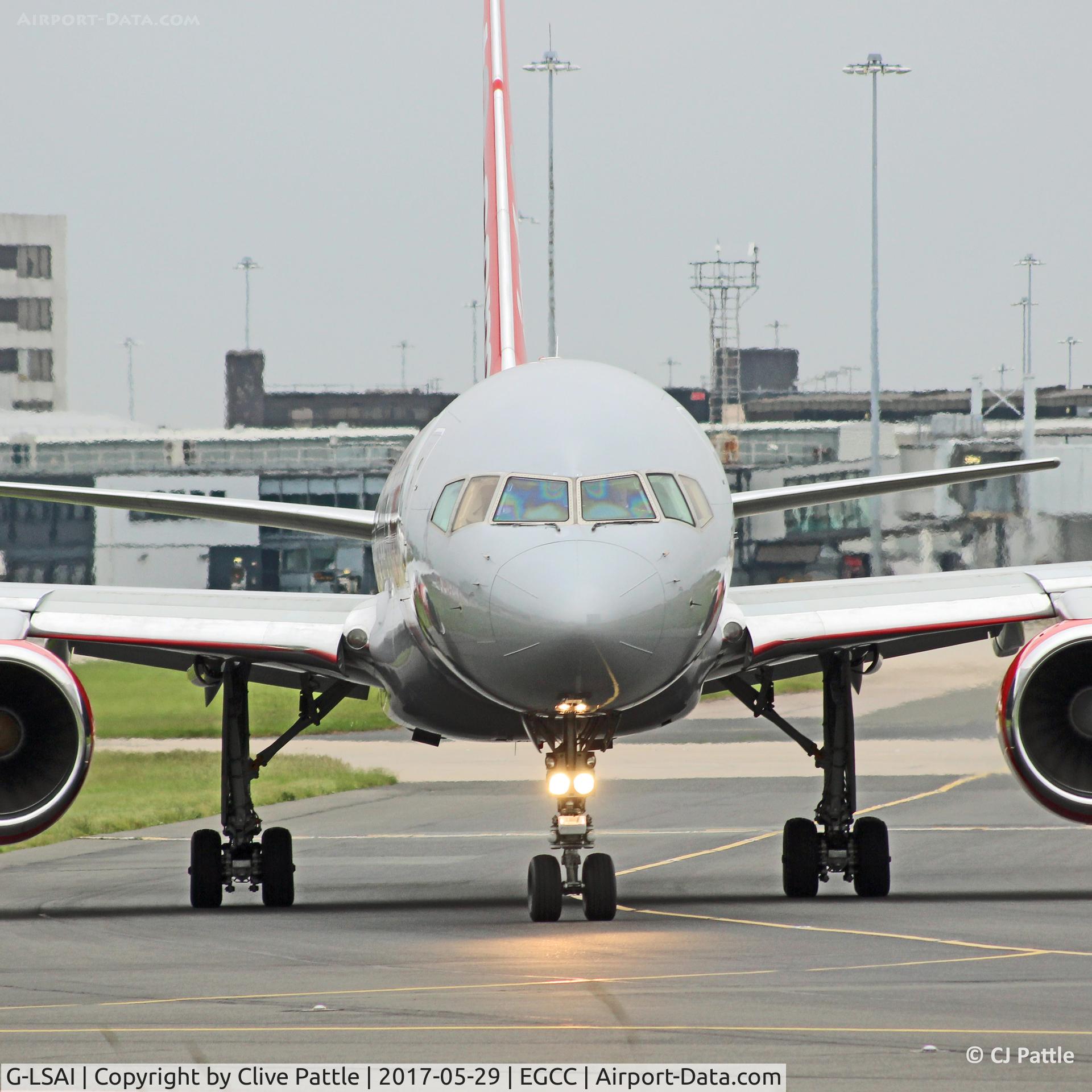 G-LSAI, 1987 Boeing 757-21B C/N 24016, Head-on at Manchester EGCC