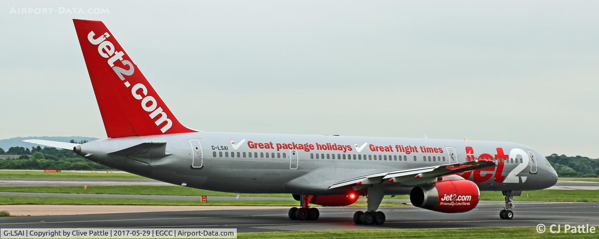 G-LSAI, 1987 Boeing 757-21B C/N 24016, Taxy at Manchester EGCC