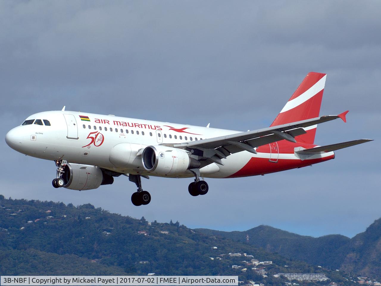 3B-NBF, 2001 Airbus A319-112 C/N 1592, With '50 yrs' stickers