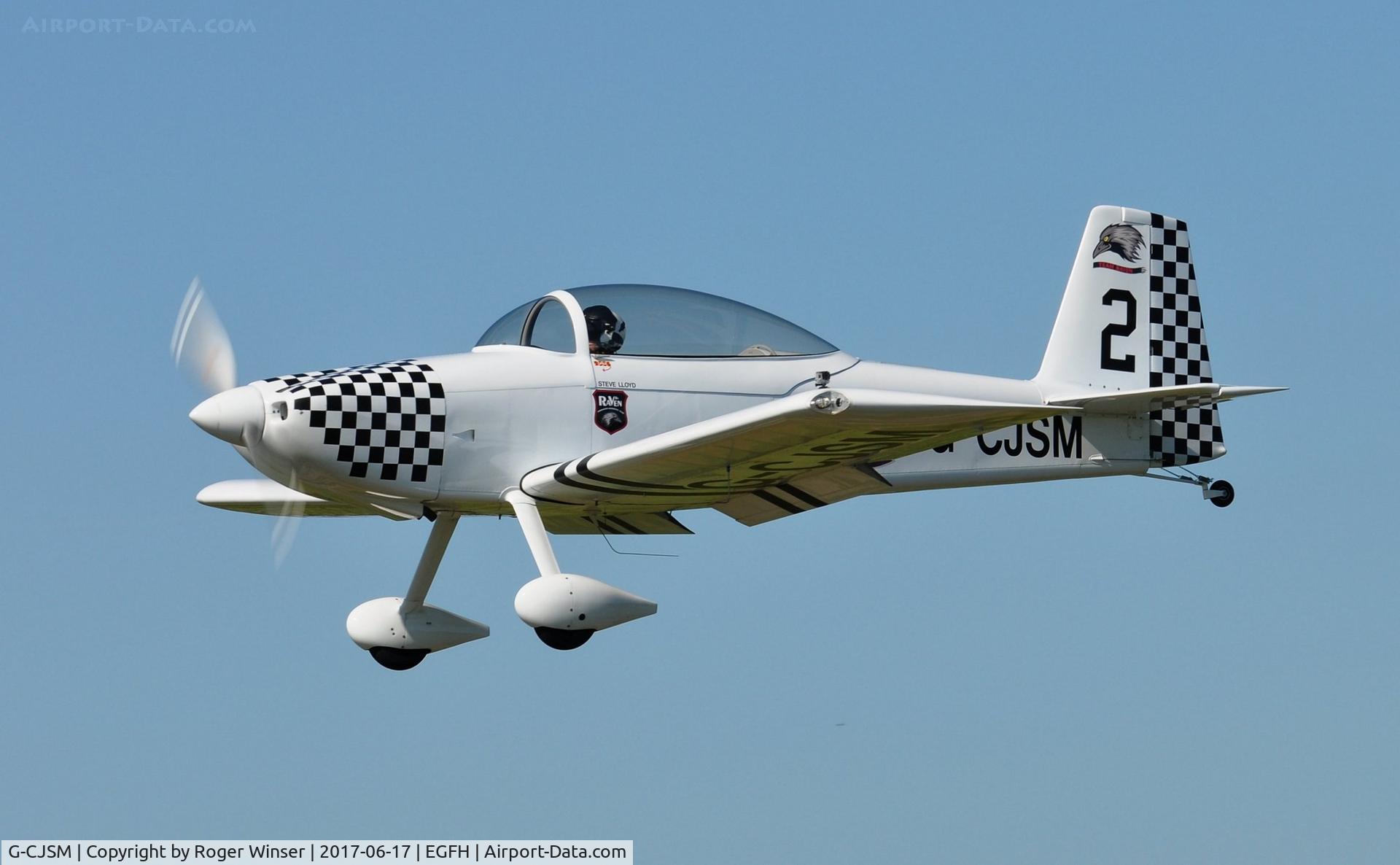 G-CJSM, 2016 Vans RV-8 C/N LAA 303-15296, Resident RV-8 aircraft (Raven 2 of Team Raven) arriving Runway 28.
