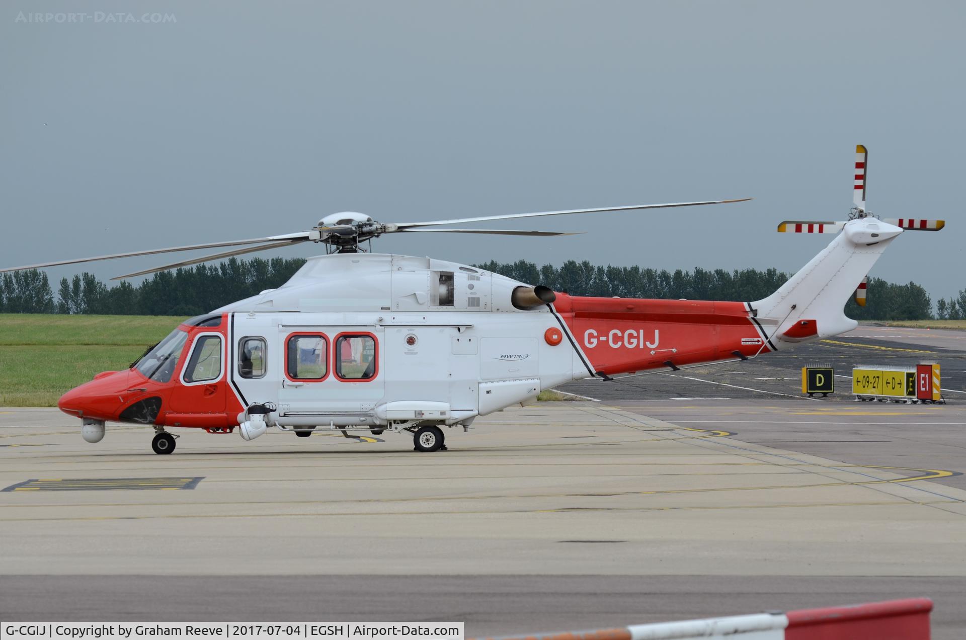 G-CGIJ, 2007 AgustaWestland AW-139 C/N 31203, Parked at Norwich.