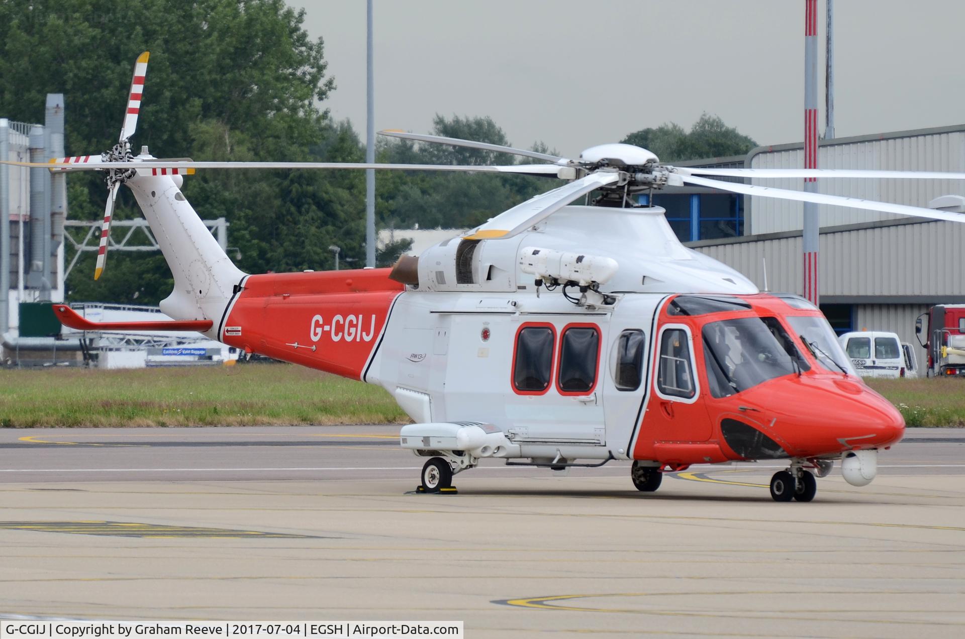 G-CGIJ, 2007 AgustaWestland AW-139 C/N 31203, Parked at Norwich.