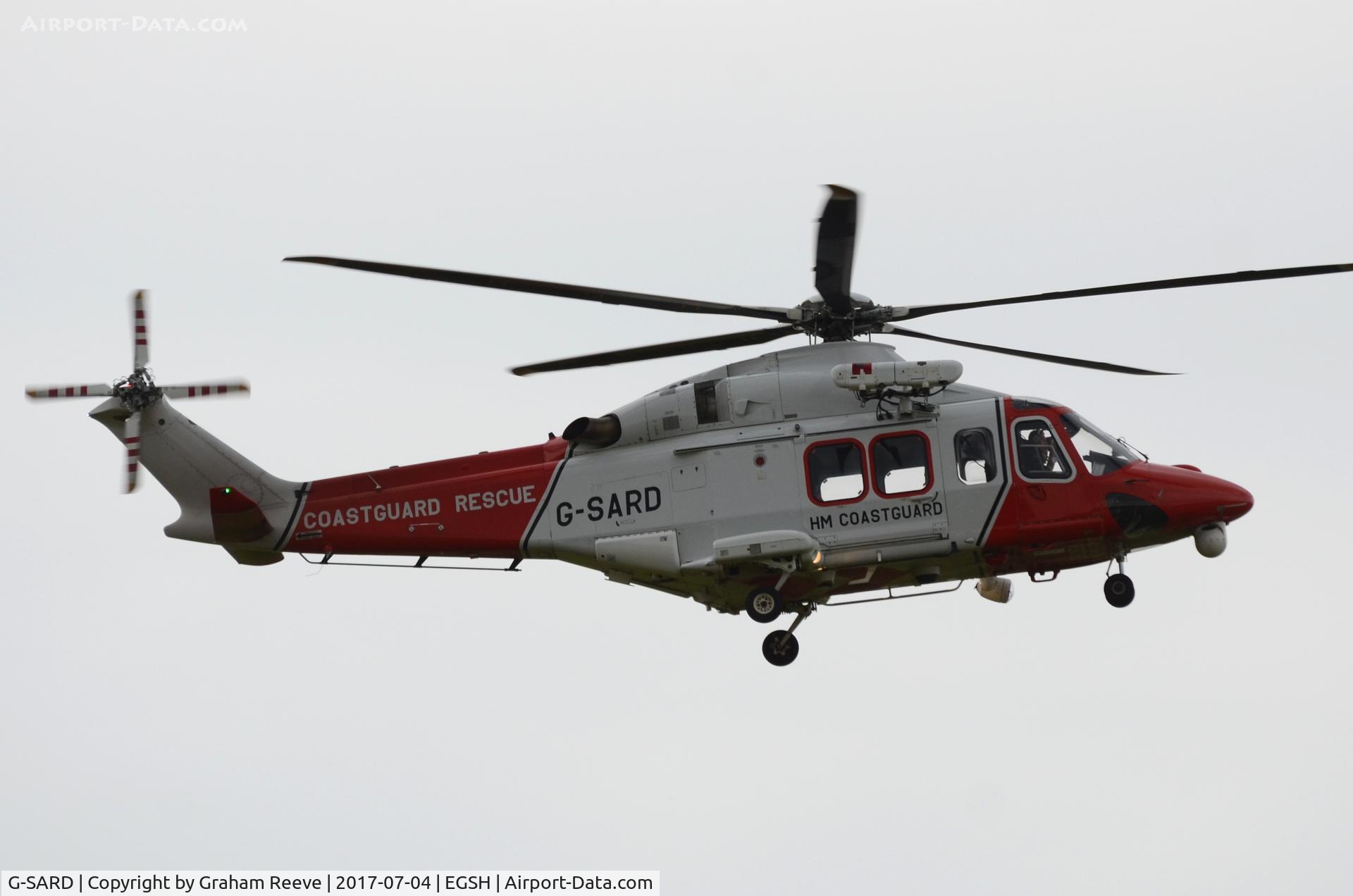 G-SARD, 2007 AgustaWestland AW-139 C/N 31208, Landing at Norwich.