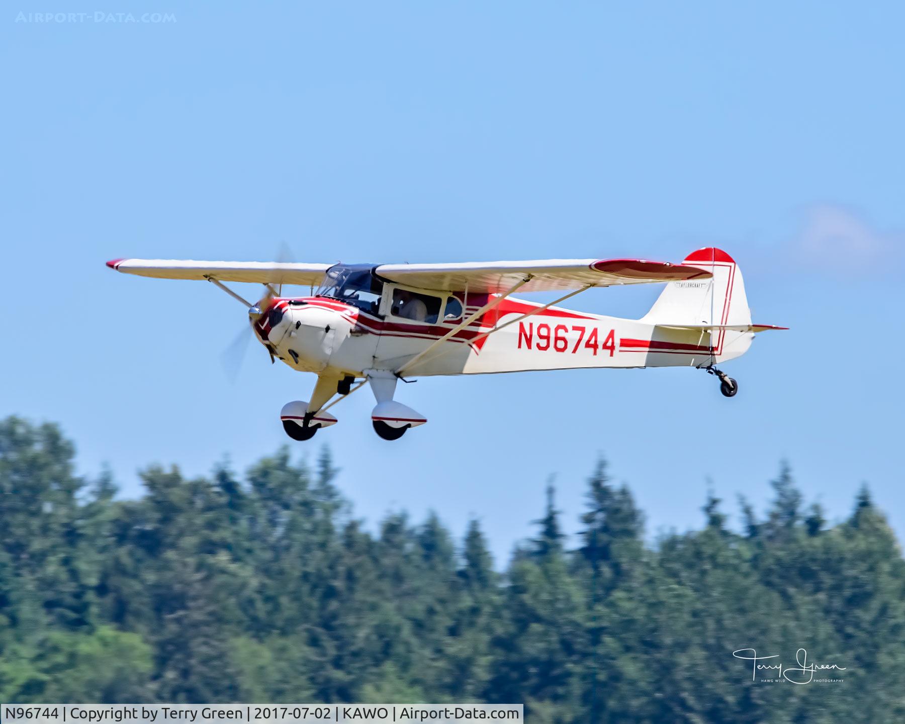 N96744, 1946 Taylorcraft BC12-D C/N 9044, KAWO