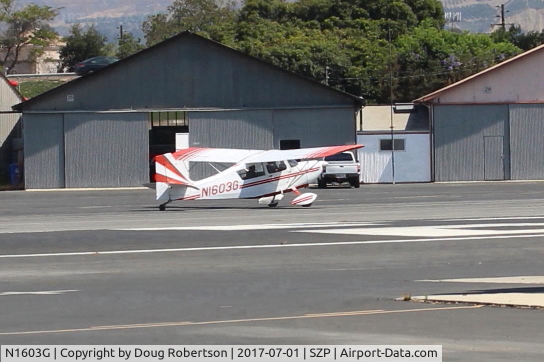 N1603G, 1968 Champion 7ECA Citabria C/N 609, 1968 Champion 7ECA CITABRIA, Lycoming O-320 150 Hp, holding short Rwy 22