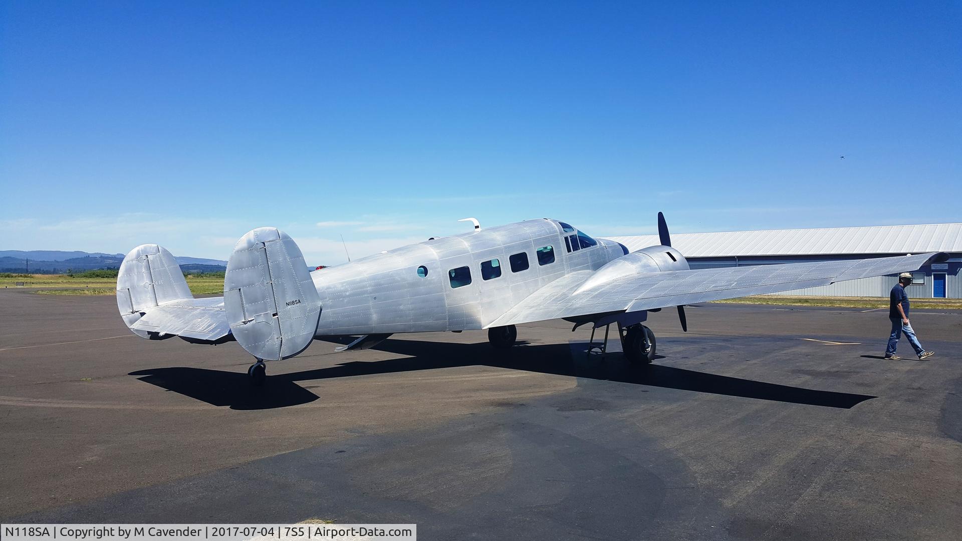 N118SA, 1954 Beech E18S C/N BA-14, Preparing to fuel